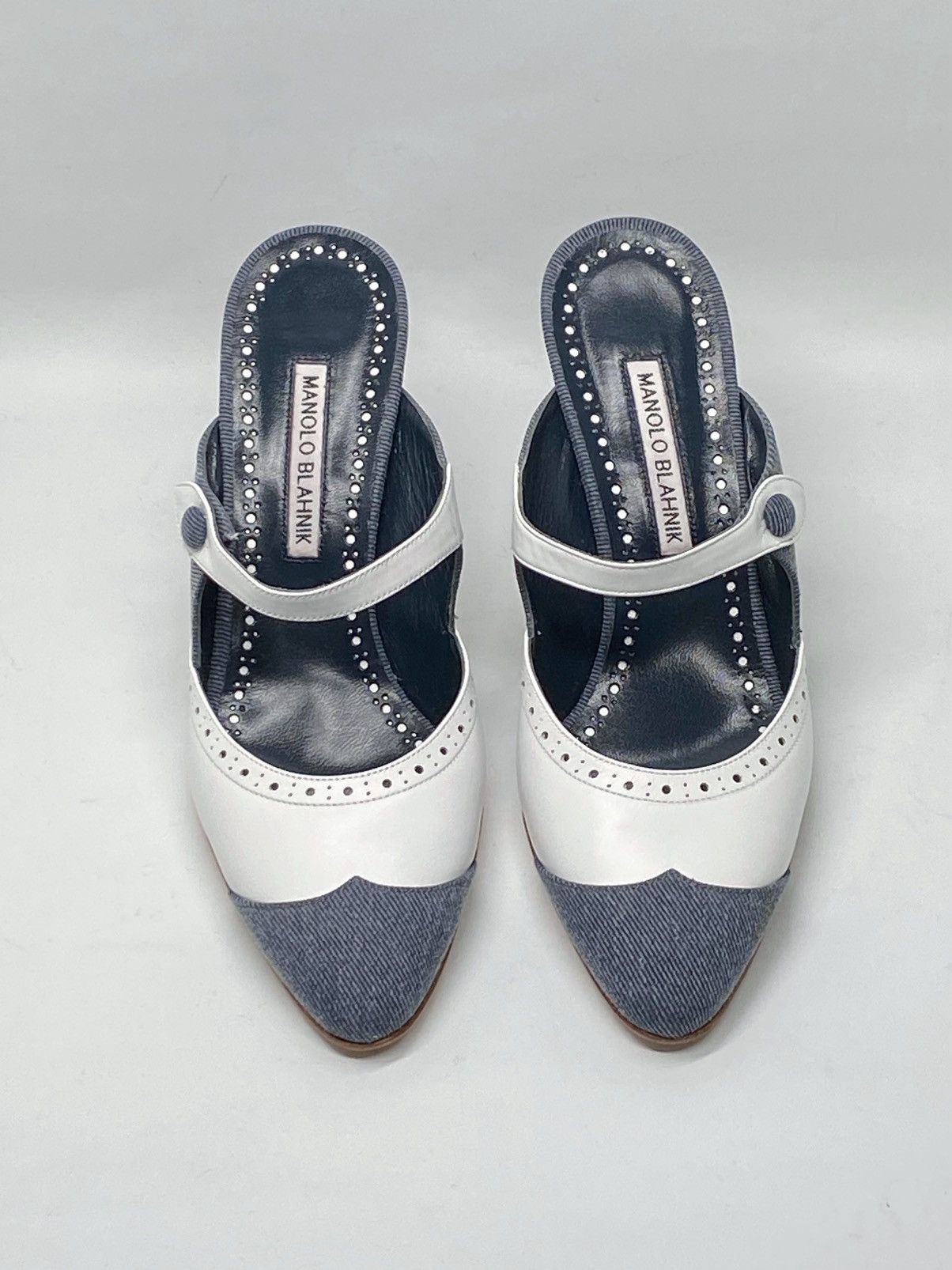 Manolo Blahnik Manolo Blahnik Agathanu 90MM Brogue Mules size 38 Size US 8 / IT 38 - 4 Thumbnail