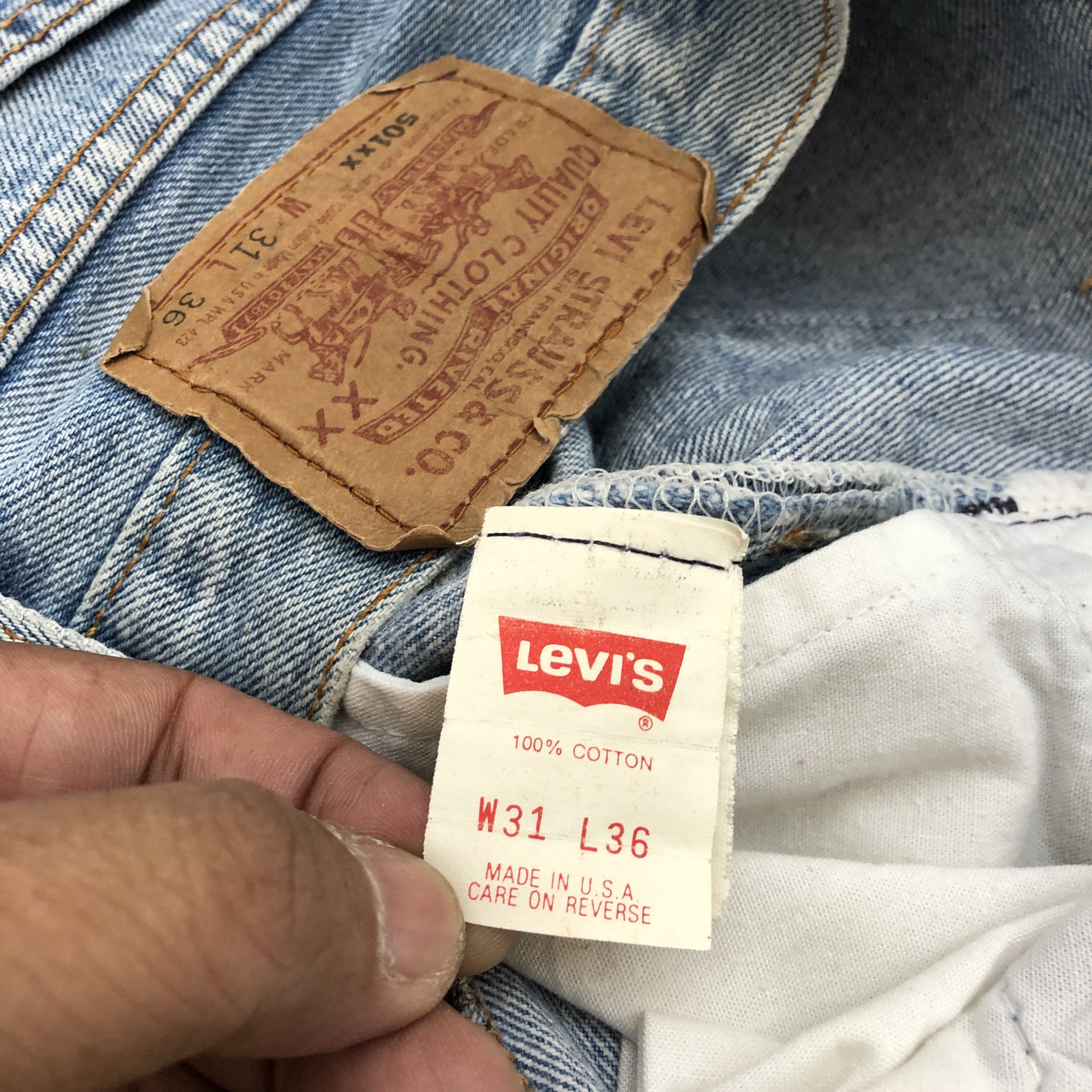 Levi's × Vintage Vintage Levis 501 Sun Faded Jeans Levi's Light Wash Denim Size 28" / US 6 / IT 42 - 9 Thumbnail