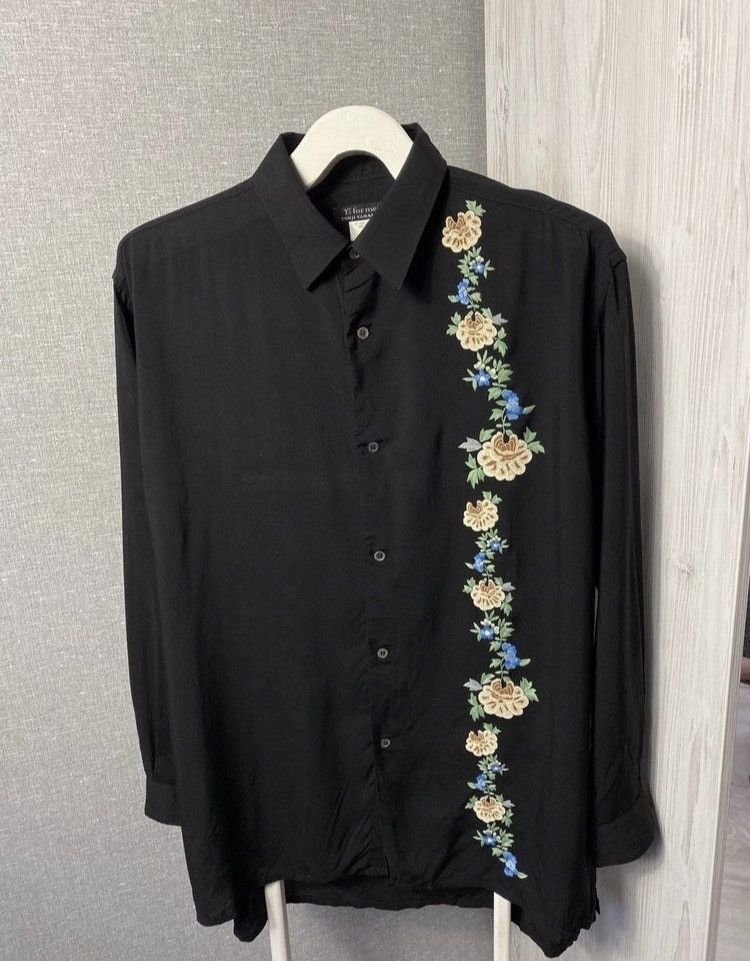 Japanese Brand × Yohji Yamamoto Rare Y's Yohji Yamamoto flower pattern oversized shirt Size US L / EU 52-54 / 3 - 1 Thumbnail