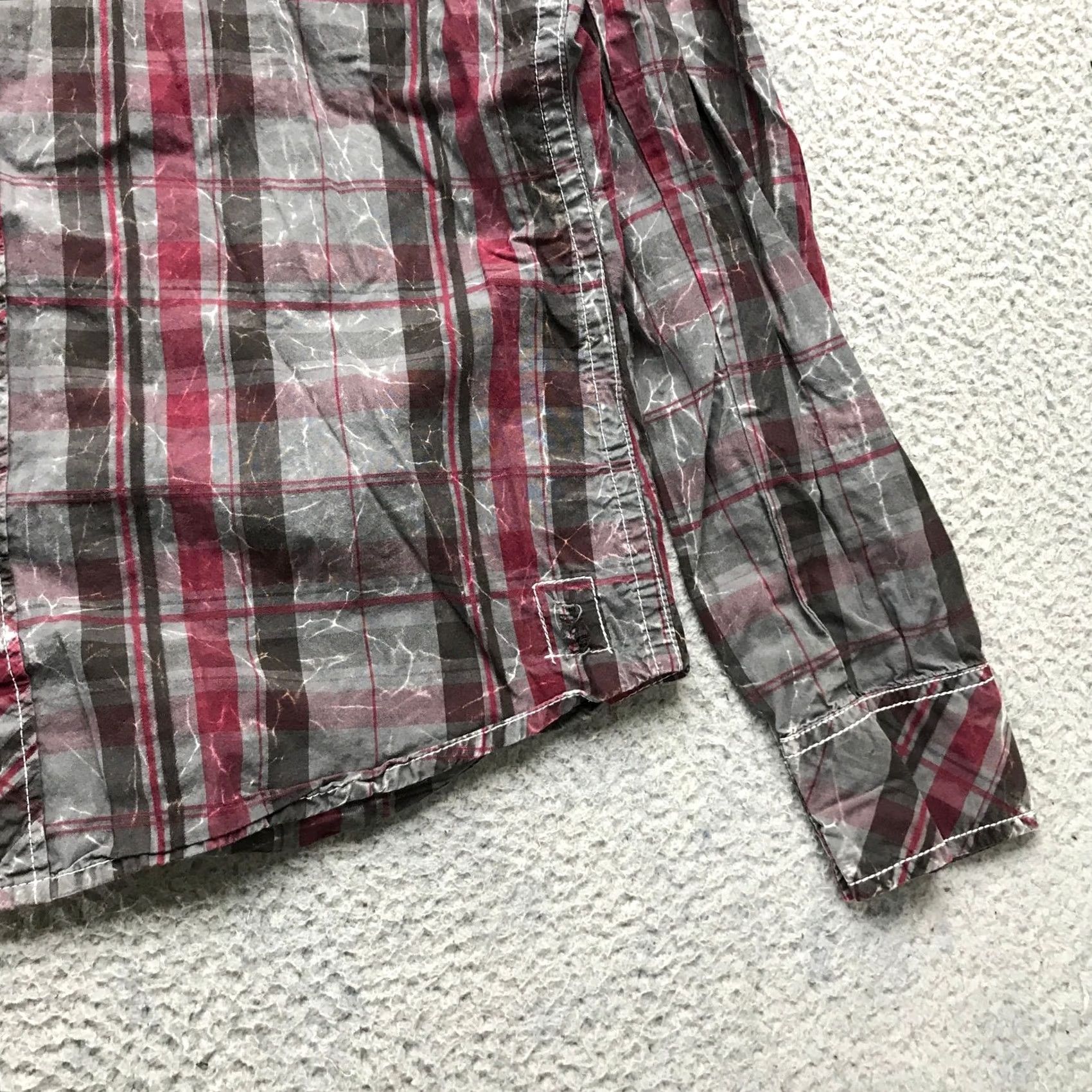 BKE BKE Plaid Snap Flannel Shirt Mens M Long Sleeve Gray Red Size US M / EU 48-50 / 2 - 7 Thumbnail