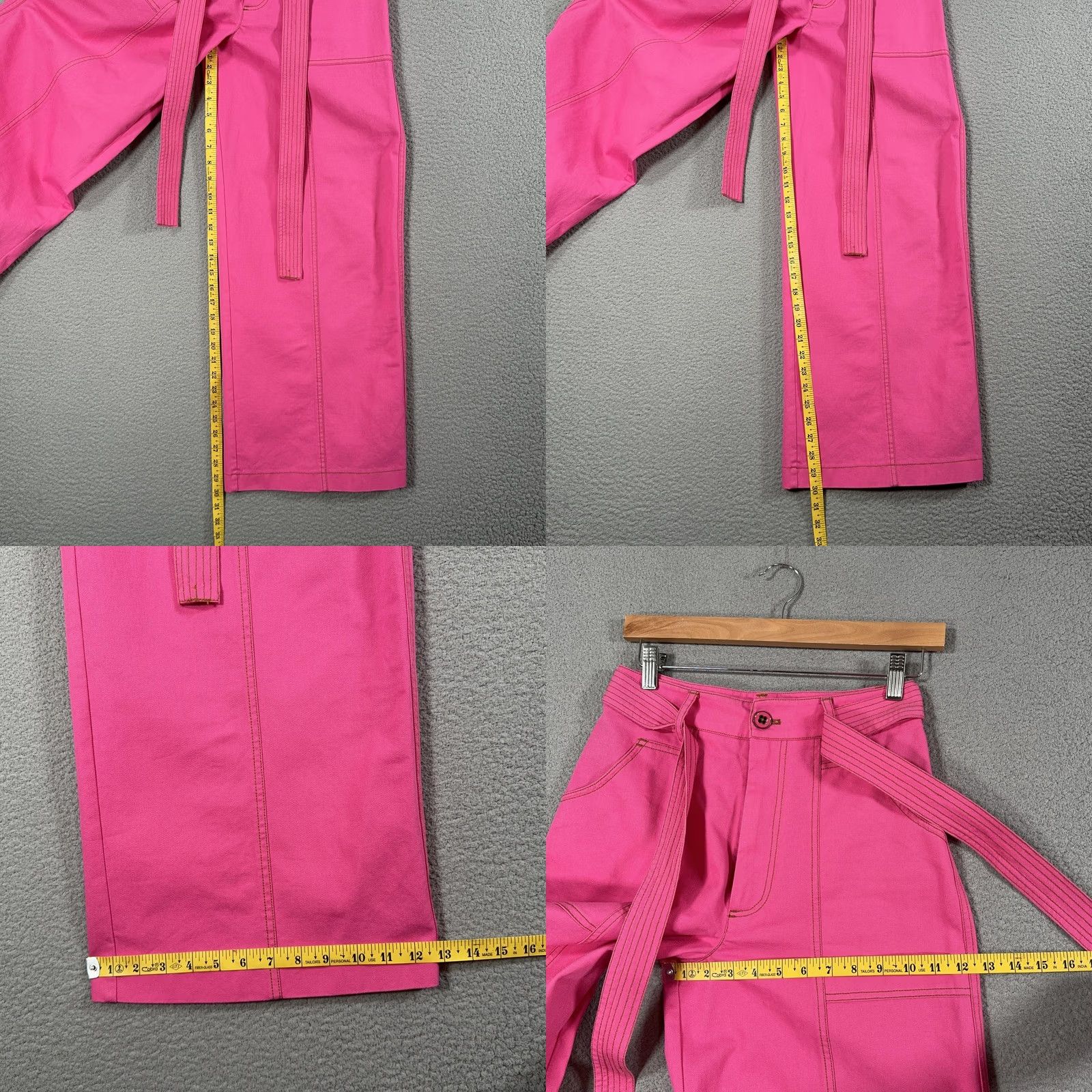 Farm Rio Farm Rio Pants Womens 25 Pink Wide Leg Belted High Rise Chino Twill Utility Pants Womens Pink Chino Wide-Leg Belted High Rise 25 Mens Womens Girls? Size 42" / US 20 - 9 Thumbnail