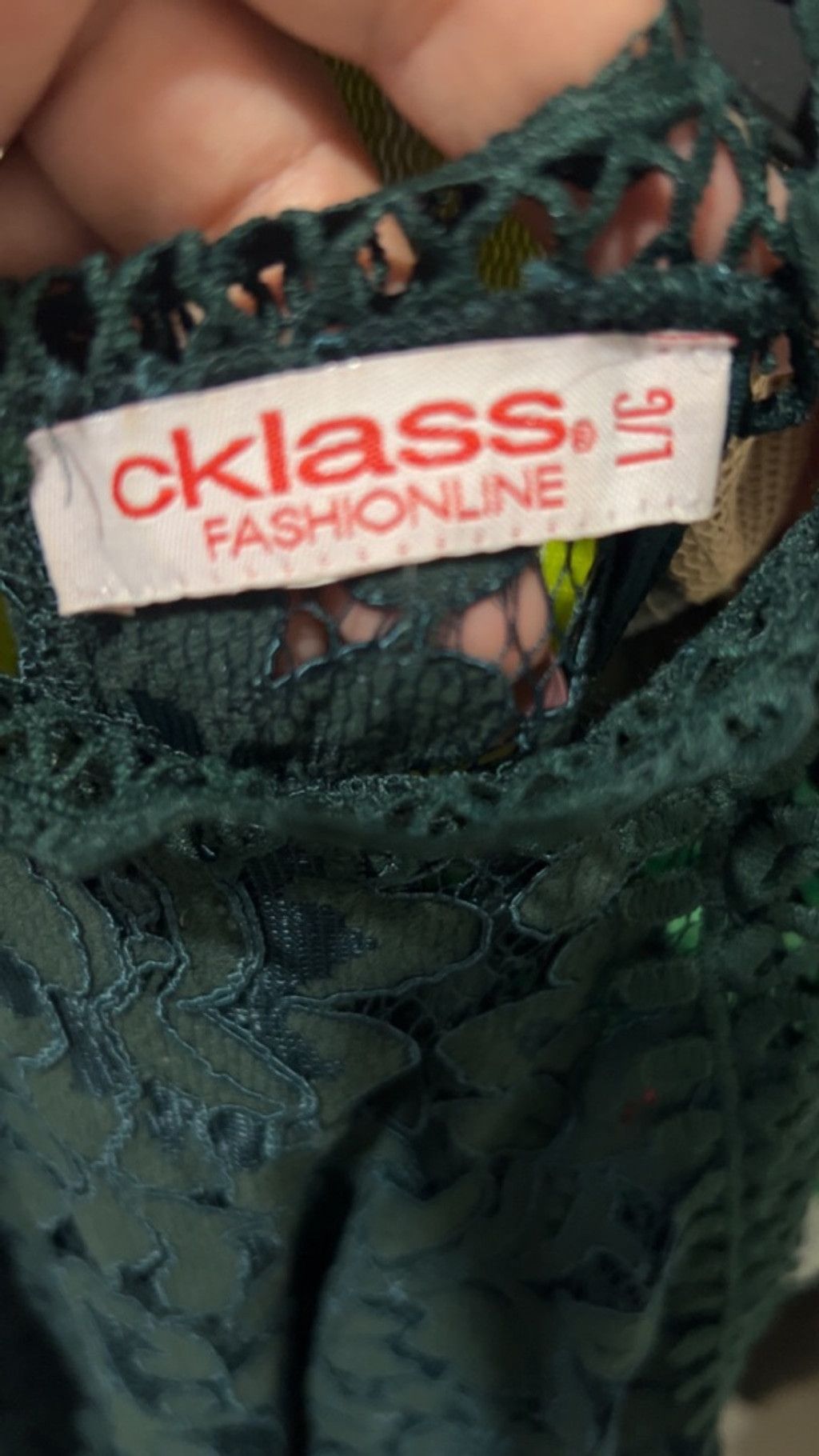 Other Women's cklass FASHIONLINE Dark Green Lace Halter Tank Top L Size L / US 10 / IT 46 - 4 Thumbnail