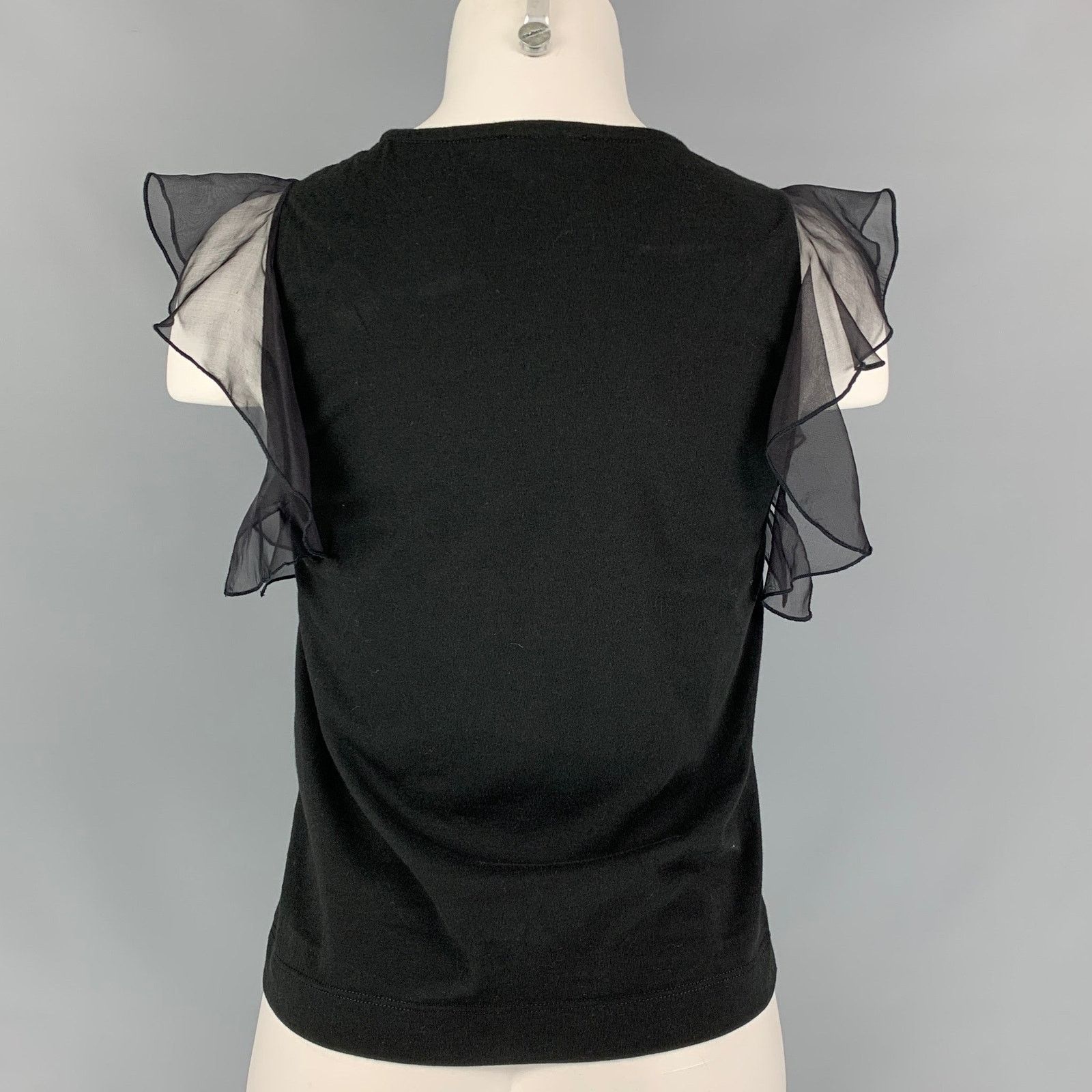 Giambattista Valli GIAMBATTISTA VALLI Black Cotton Silk Sleeveless Dress Size XXS / US 00 / IT 34 - 3 Thumbnail