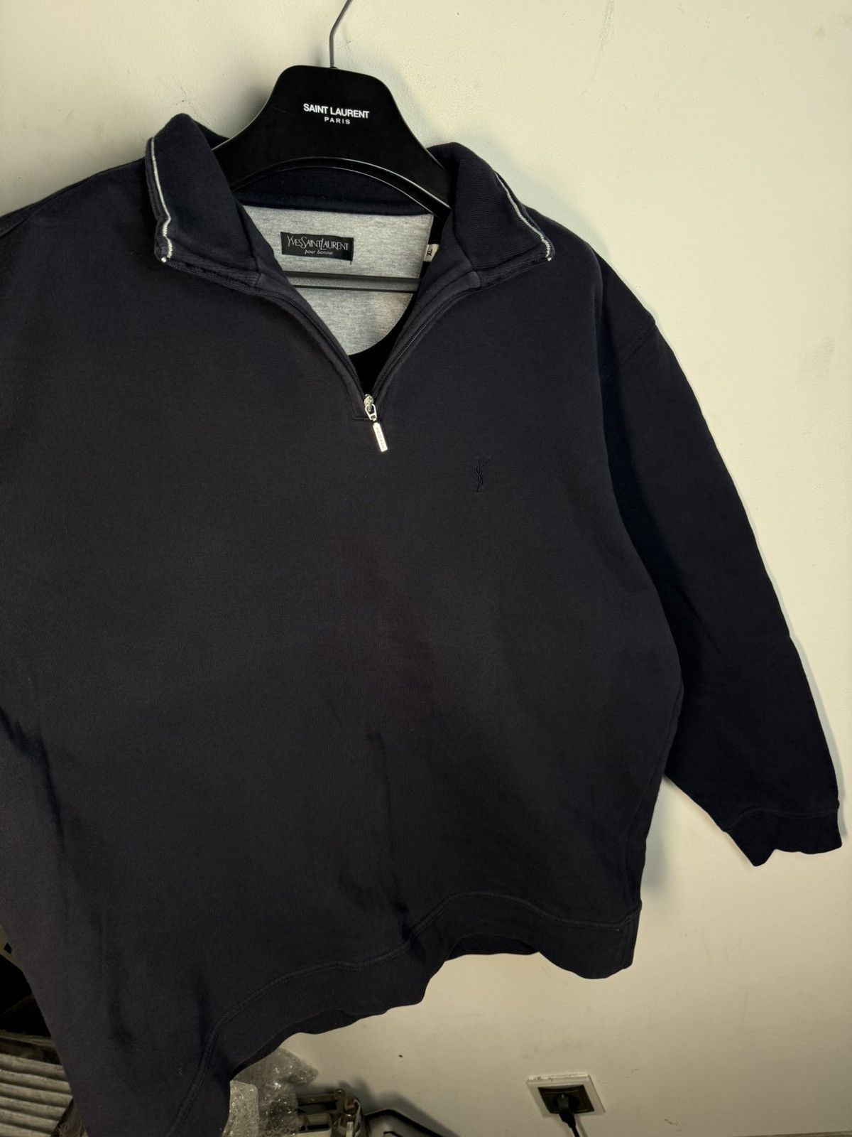 Yves Saint Laurent 90s YSL Sweatshirt 1/4 Quarter Zip Sweater Old Money Vintage Size US XL / EU 56 / 4 - 15 Thumbnail