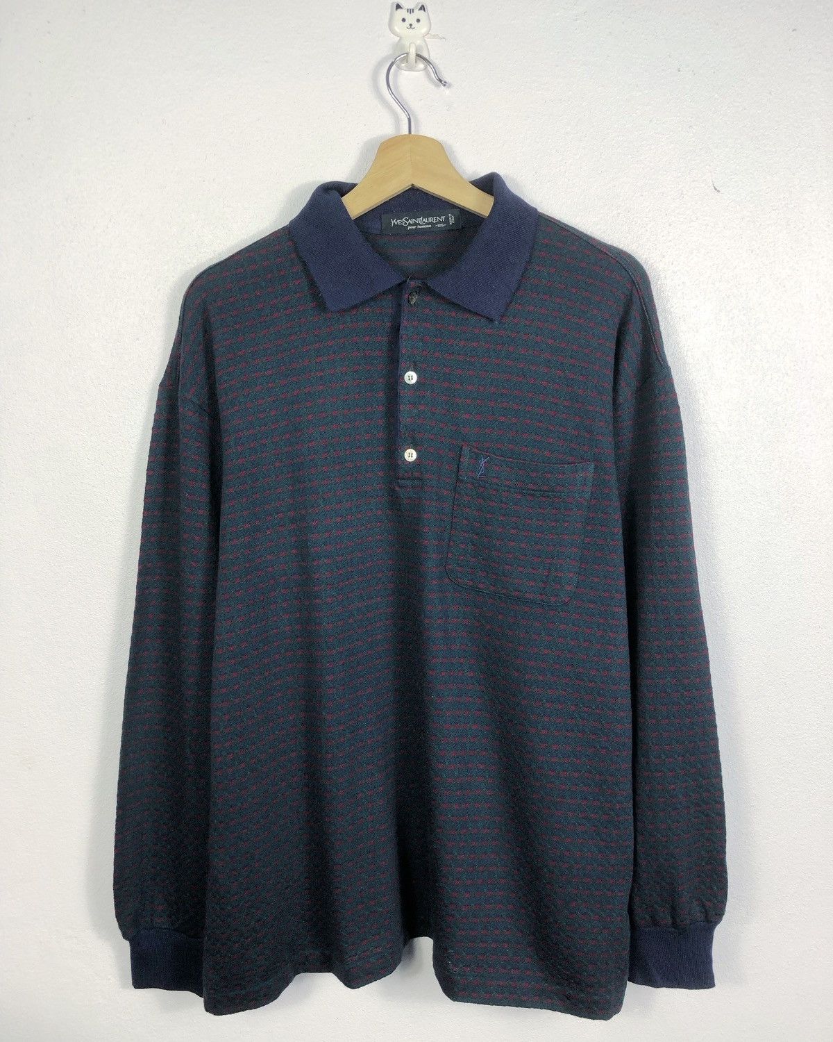 Vintage × Yves Saint Laurent Vintage Yves Saint Laurent YSL L/S Pocket Tee Made in Italy Size US L / EU 52-54 / 3 - 1 Thumbnail
