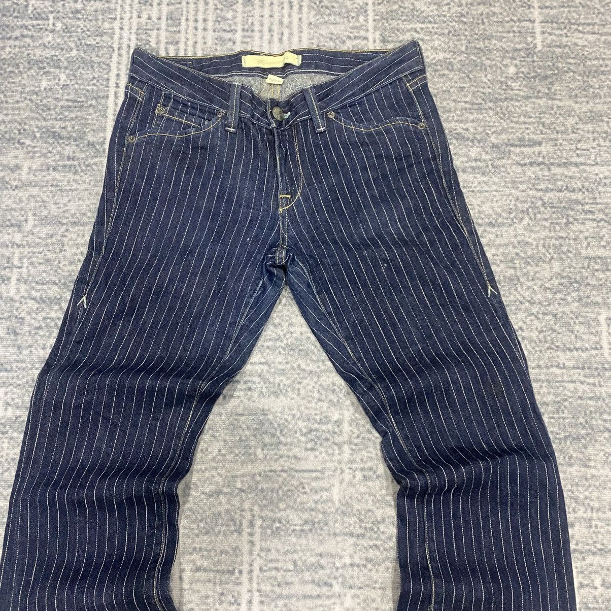 Japanese Brand Flared🔥 Agave Nectar Striped Jeans Bootcut Cowboy 90s Lgb Size US 31 - 5 Thumbnail