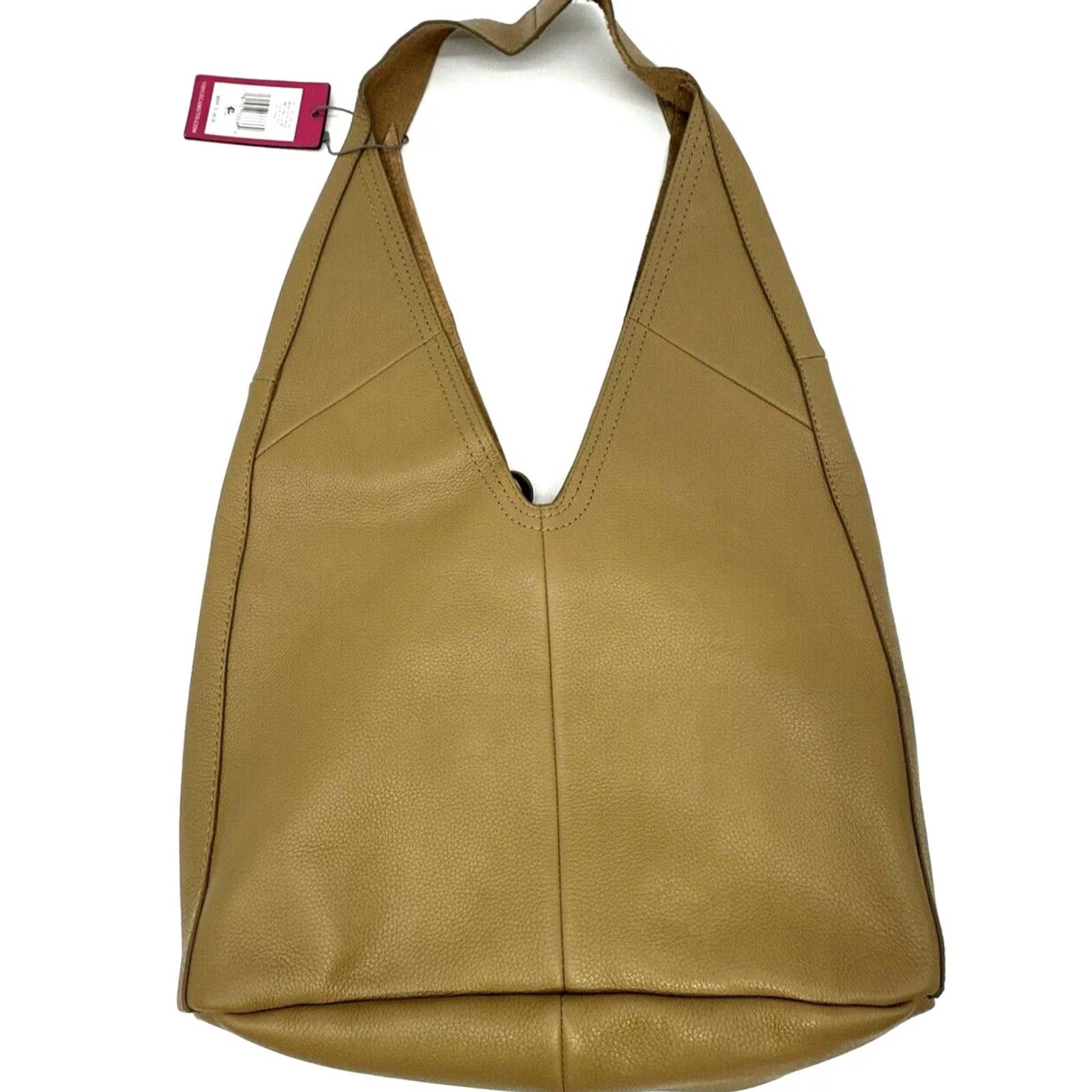 Vince Camuto Vince Camuto Jozie Hobo Bag Dessert Tan Wristlet Dust Bag Women Tan Leather Silver Hardware Inner Pockets 22 x 14 x 4 1/2 Snap Closure Size ONE SIZE - 4 Thumbnail