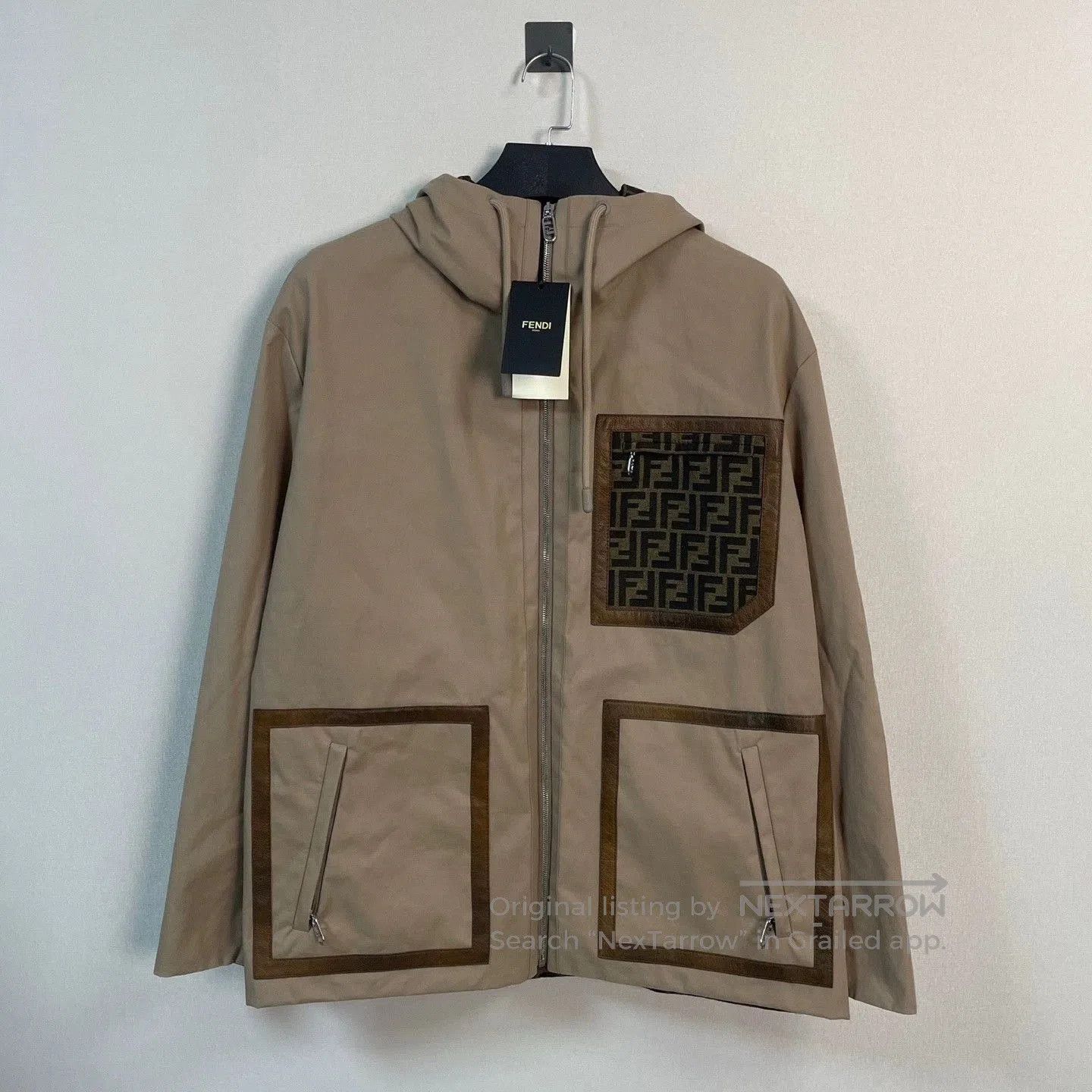 Fendi fendi printed leather jacket with hood. Size US L / EU 52-54 / 3 - 1 Thumbnail