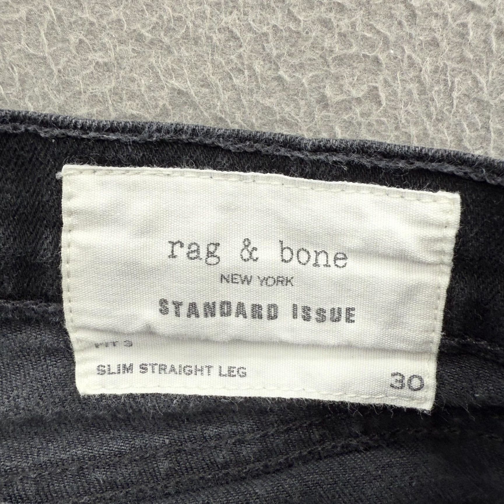 Rag & Bone rag & bone Jeans Mens 30 Black Slim Straight Leg Button Fly M121 Straight Jeans Size US 30 / EU 46 - 3 Thumbnail