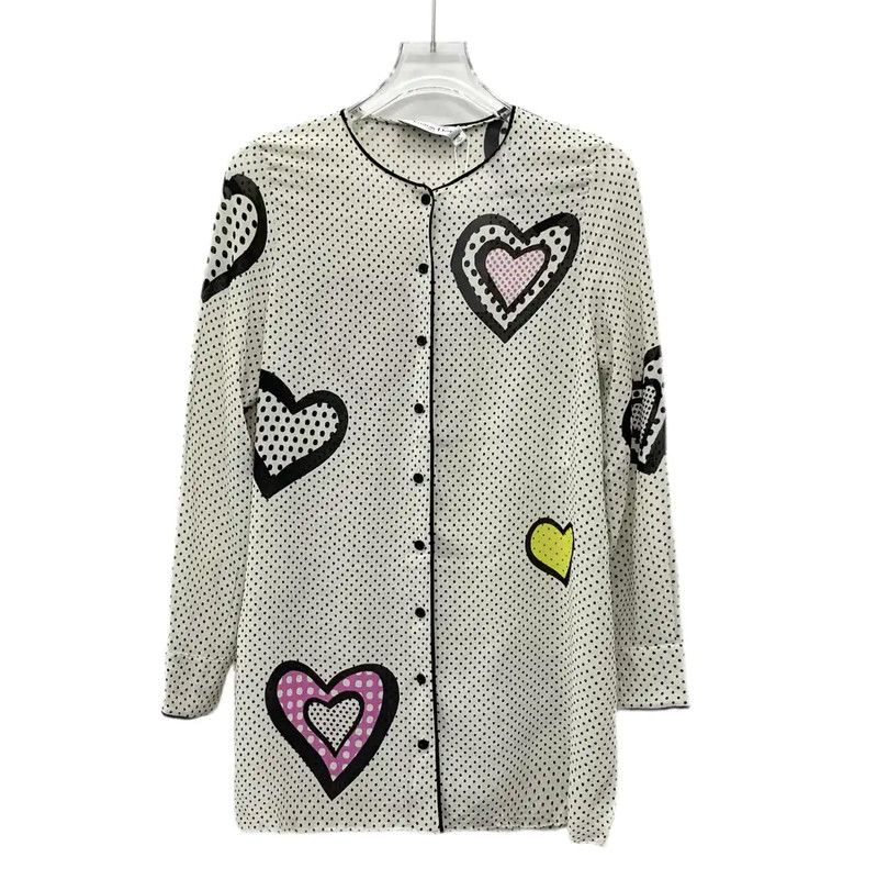 Dior Dior Beige Silk Shirt with Heart Prints 0089 Size M / US 6-8 / IT 42-44 - 1 Thumbnail