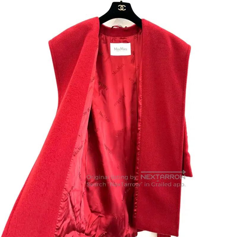 Max Mara MaxMara Red Polyester Lady's Coat . Size XS / US 0-2 / IT 36-38 - 3 Thumbnail