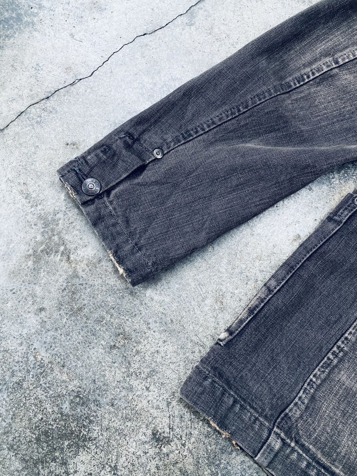 Tete Homme Vintage 90s Tete Homme Issey Miyake Denim Jacket Distressed Size L / US 10 / IT 46 - 10 Thumbnail