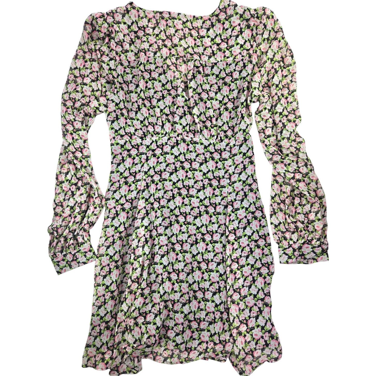 Topshop Topshop | V-Neck Mini Dress in Ditsy Vintage Rose | Size 12 Size XL / US 12-14 / IT 48-50 - 8 Thumbnail