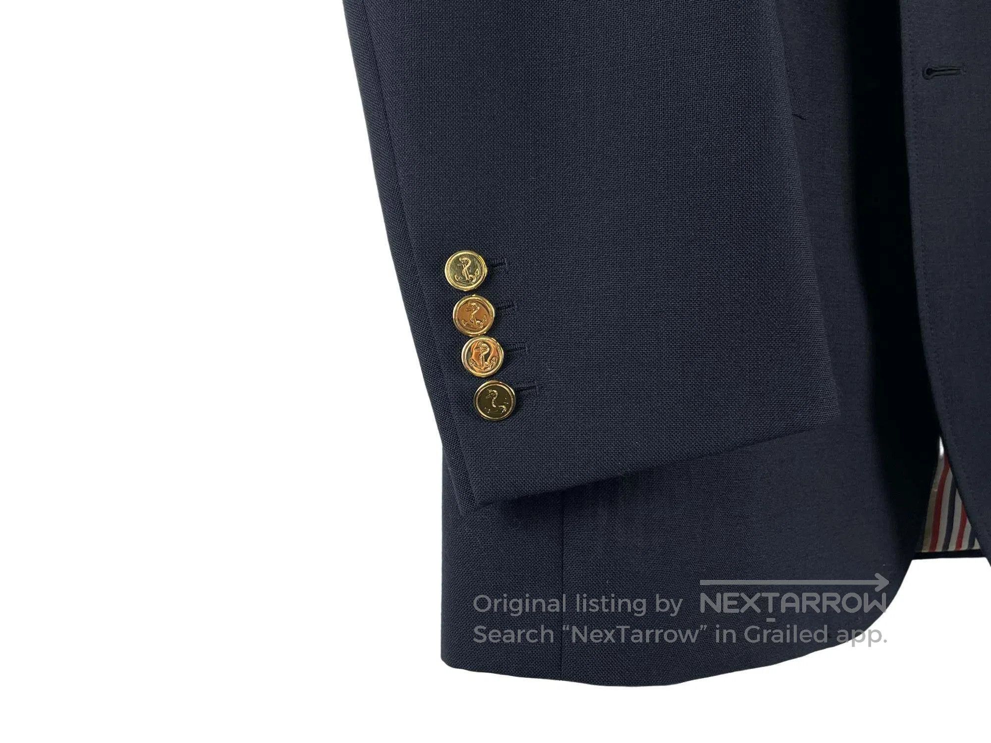 Thom Browne Thom Browne Classic Striped Golden Button Jacket Size US XL / EU 56 / 4 - 5 Thumbnail
