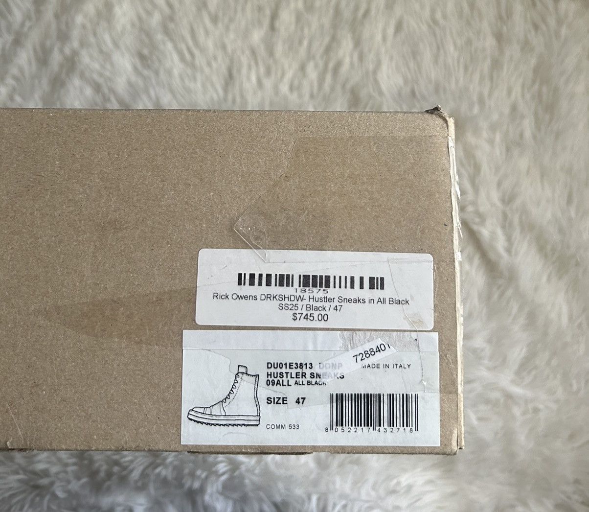 Rick Owens Drkshdw Rick Owens Drkshdw Hustler Ramones Black Size 47 Size US 14 / EU 47 - 8 Thumbnail