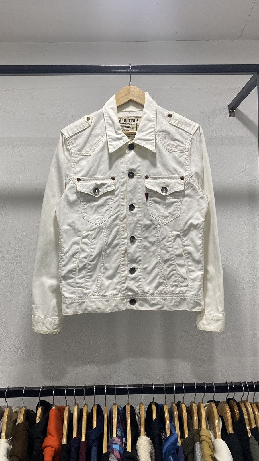 Edwin × Japanese Brand × Vintage Edwin 503 White Denim Jacket 90s Size US S / EU 44-46 / 1 - 2 Thumbnail