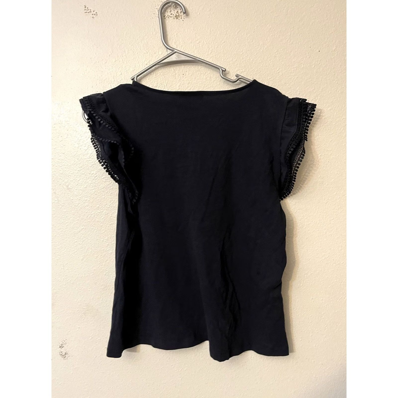 Nautica Nautica Blue Crew Neck Top Women XL Cap Ruffle Sleeve Embroidered Boho Knit Cotton Size XL / US 12-14 / IT 48-50 - 3 Thumbnail