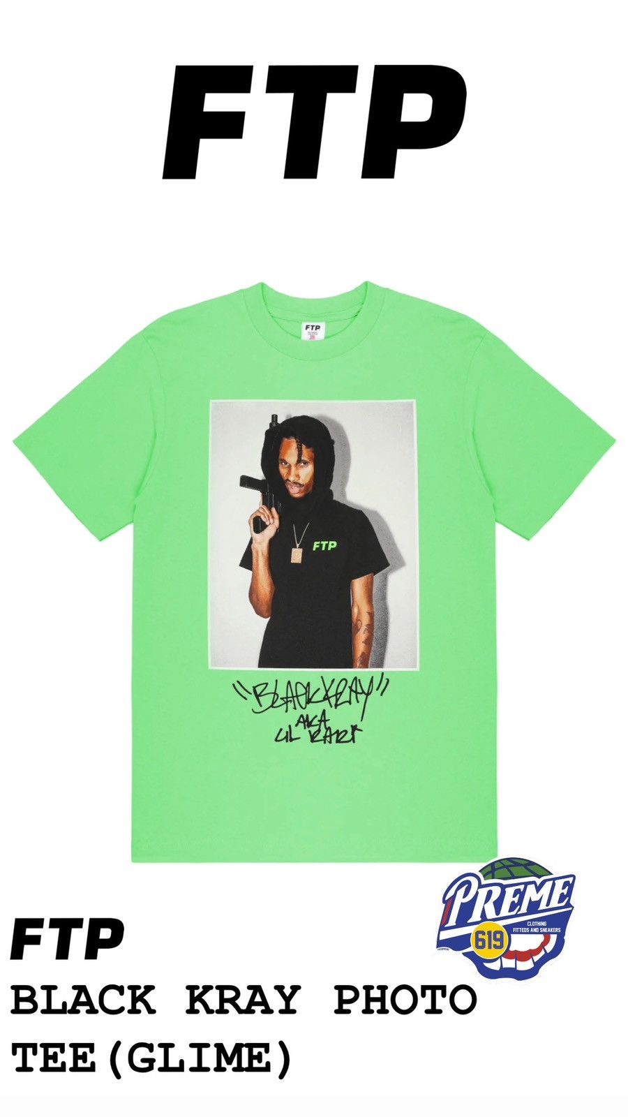 Fuck The Population Ftp BLACK KRAY PHOTO TEE ( Glime ) Size US L / EU 52-54 / 3 - 3 Thumbnail