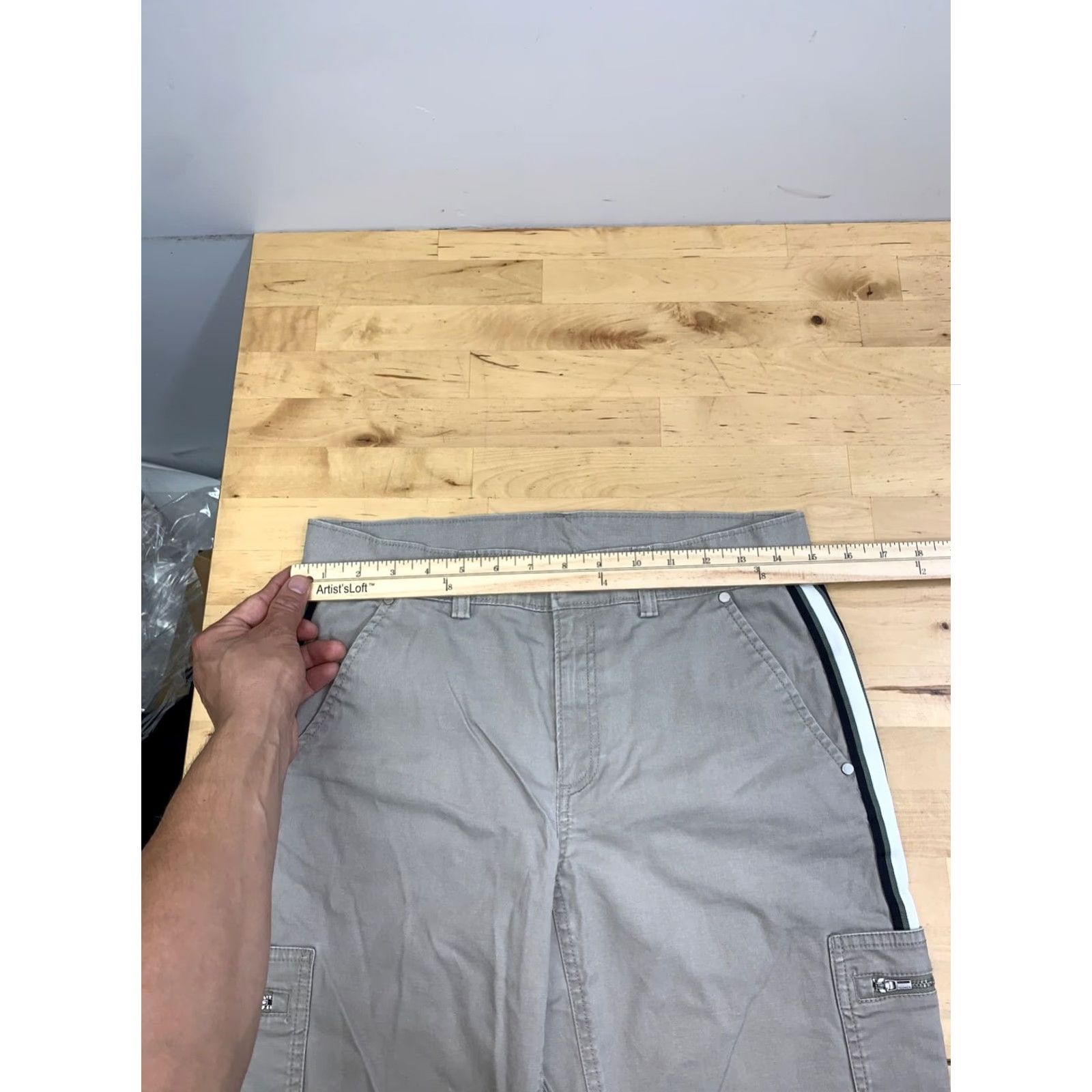 Athleta Athleta Cargo Pant Women 2 Beige Utility Y2K Racing Stripe 13014 Size 26" / US 2 / IT 38 - 4 Thumbnail