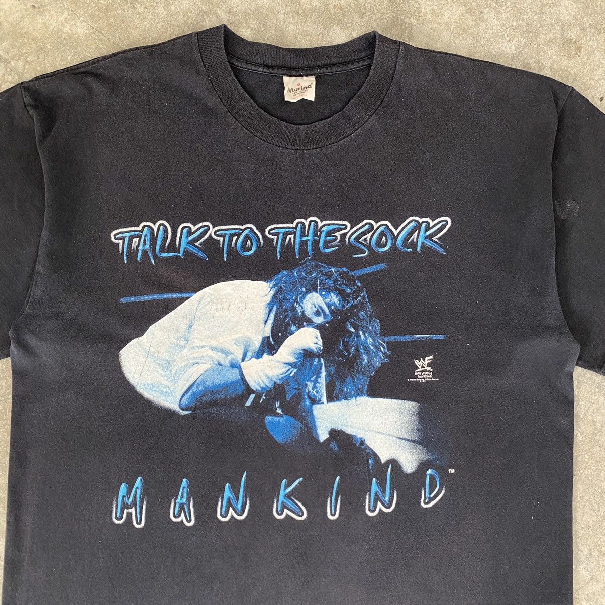 Vintage VTG 1998 WWF Mankind “Talk to the Sock” Mr. Socko Tee Size US XL / EU 56 / 4 - 3 Thumbnail