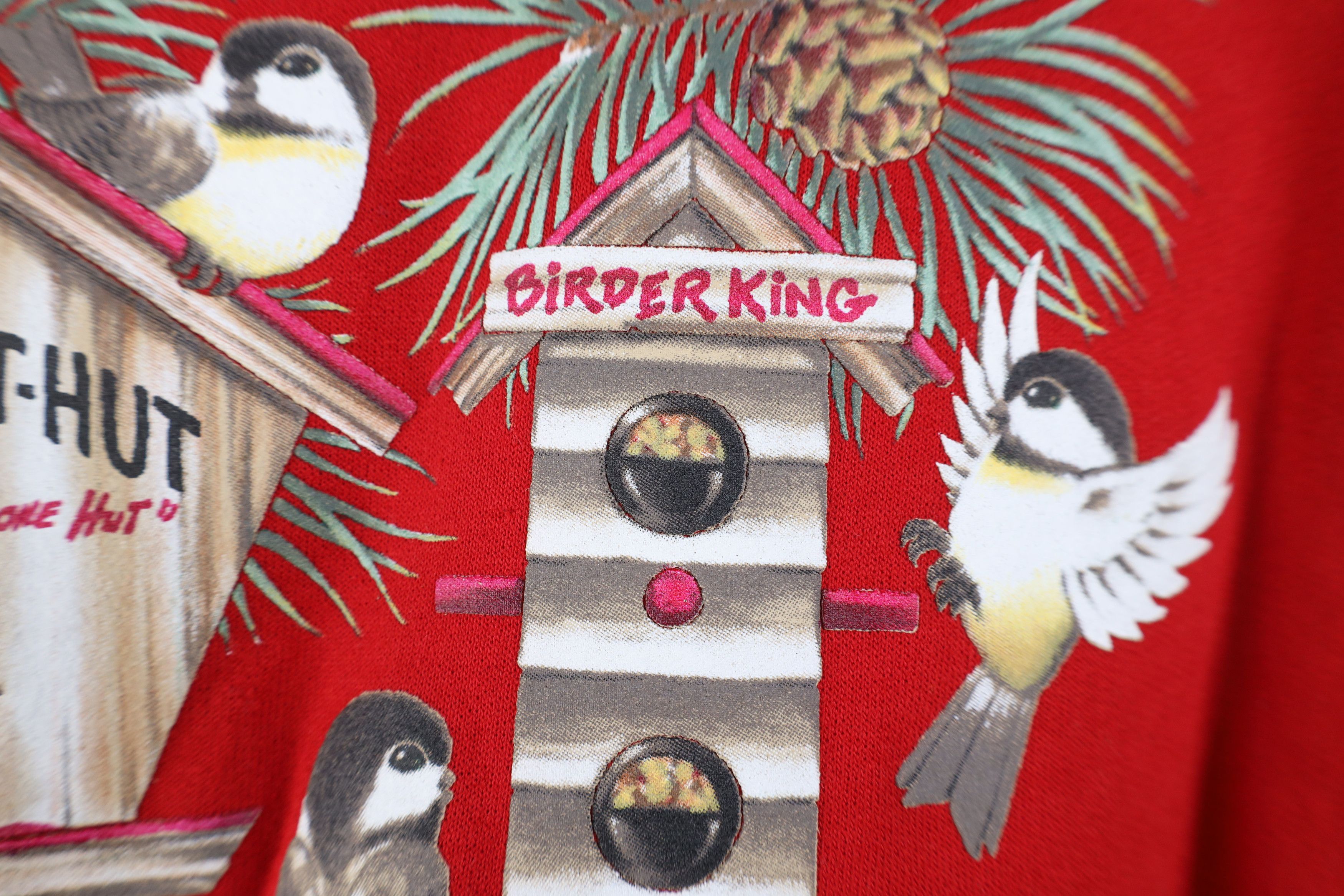 Vintage Deadstock Vintage 90s Christmas Nature Bird Sweatshirt Red Size XL / US 12-14 / IT 48-50 - 7 Thumbnail