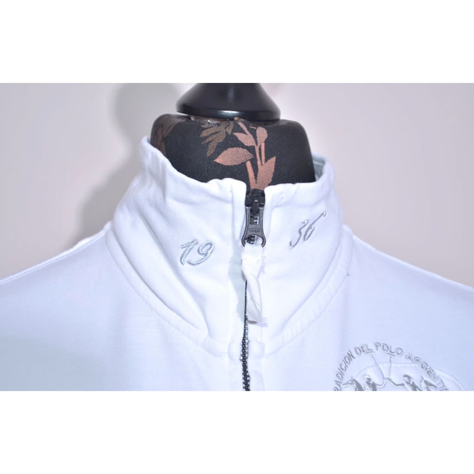 La Martina La Martina Womens White Full Zip Sweatshirt Jacket Embroidered Logo High Neck M Size M / US 6-8 / IT 42-44 - 4 Thumbnail