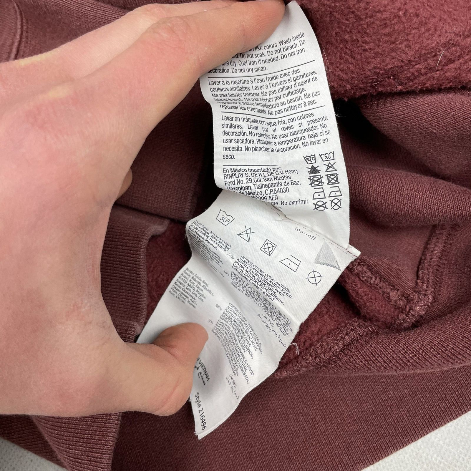 Champion Champion Reverse Weave Men's Burgundy Cotton Hoodie Medium Size US M / EU 48-50 / 2 - 11 Thumbnail