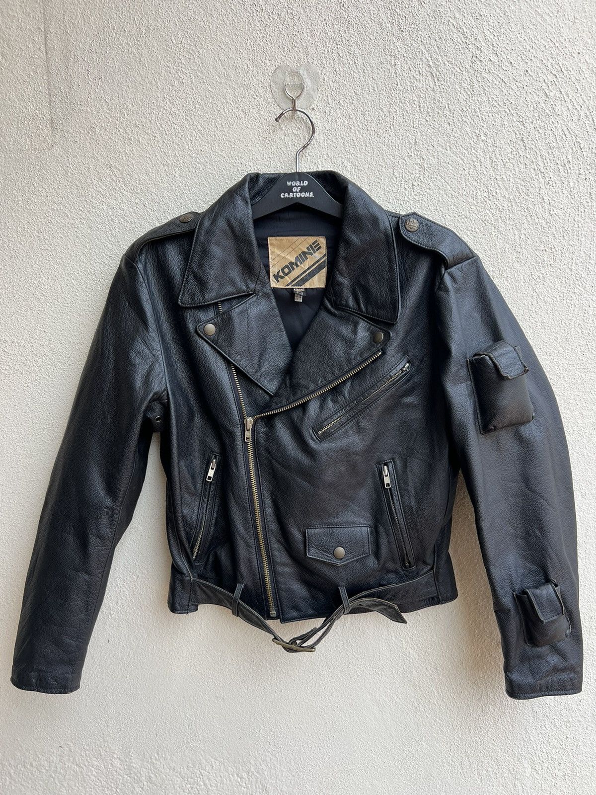 Leather Vintage KOMINE Japan Black Cow Leather Motorcycle Jacket Size US M / EU 48-50 / 2 - 6 Thumbnail