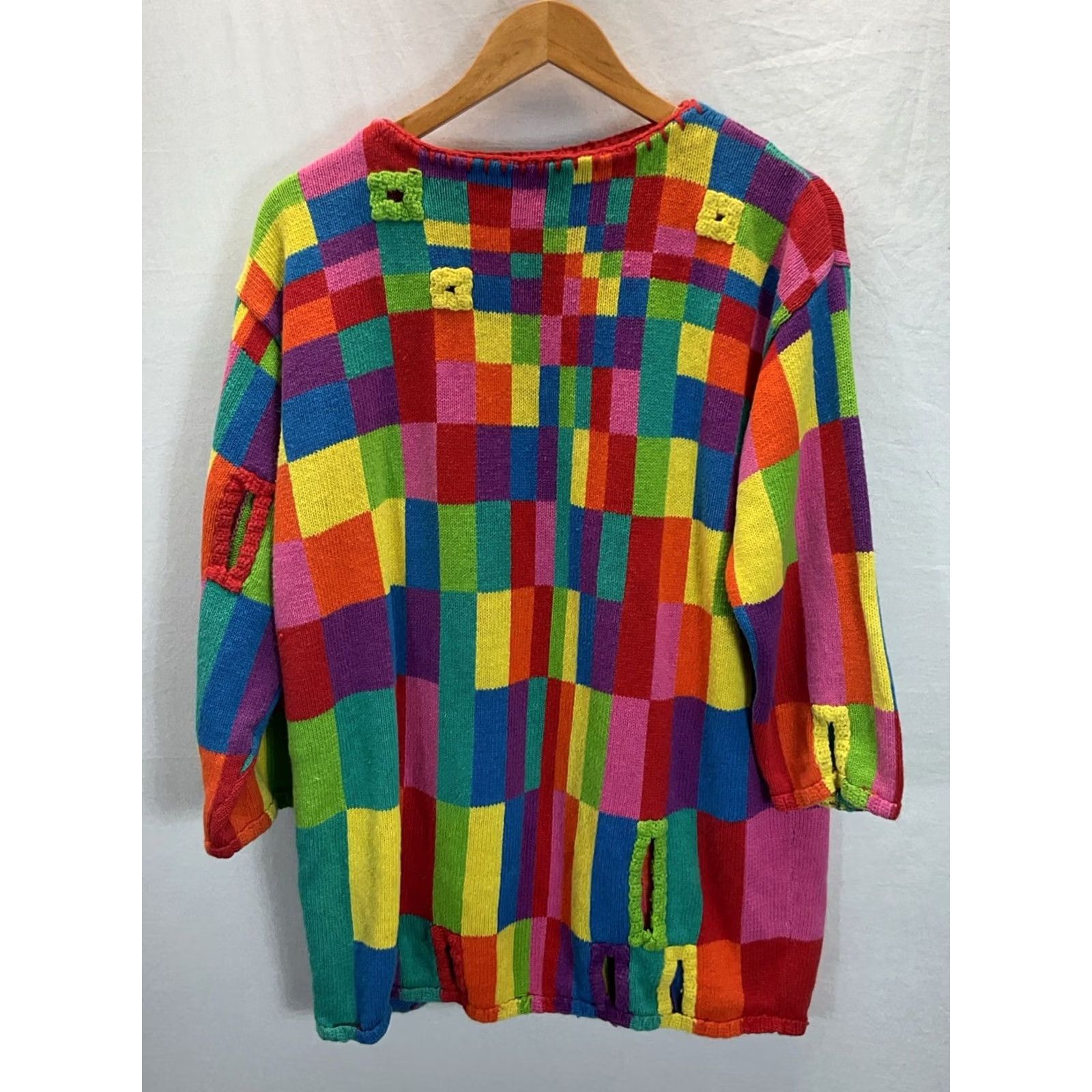 Vintage Michael Simon Sweater Womens One Sz Knit Funky Ski 90s Retro Art, Women's — image 2 of 6