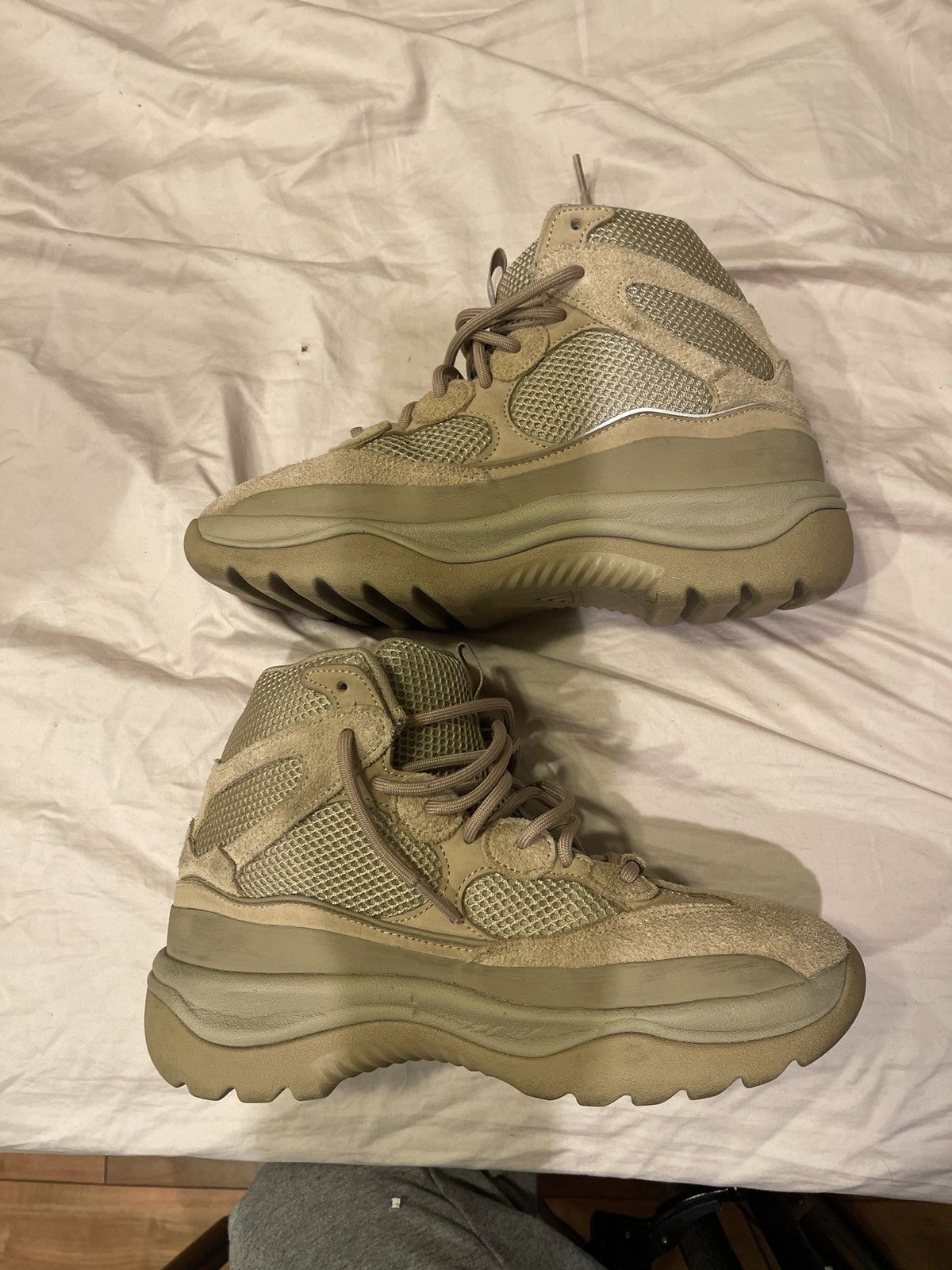Tan yeezy boots clearance