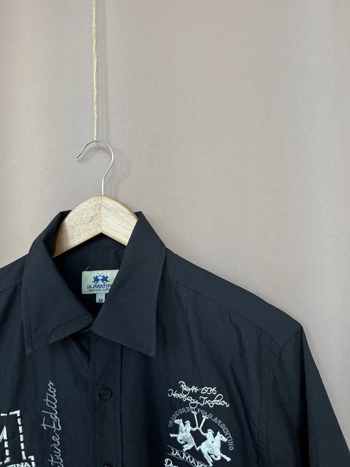 La Martina La Martina 4 Argentina Button Short Sleeve Black Size M Size US M / EU 48-50 / 2 - 6 Thumbnail