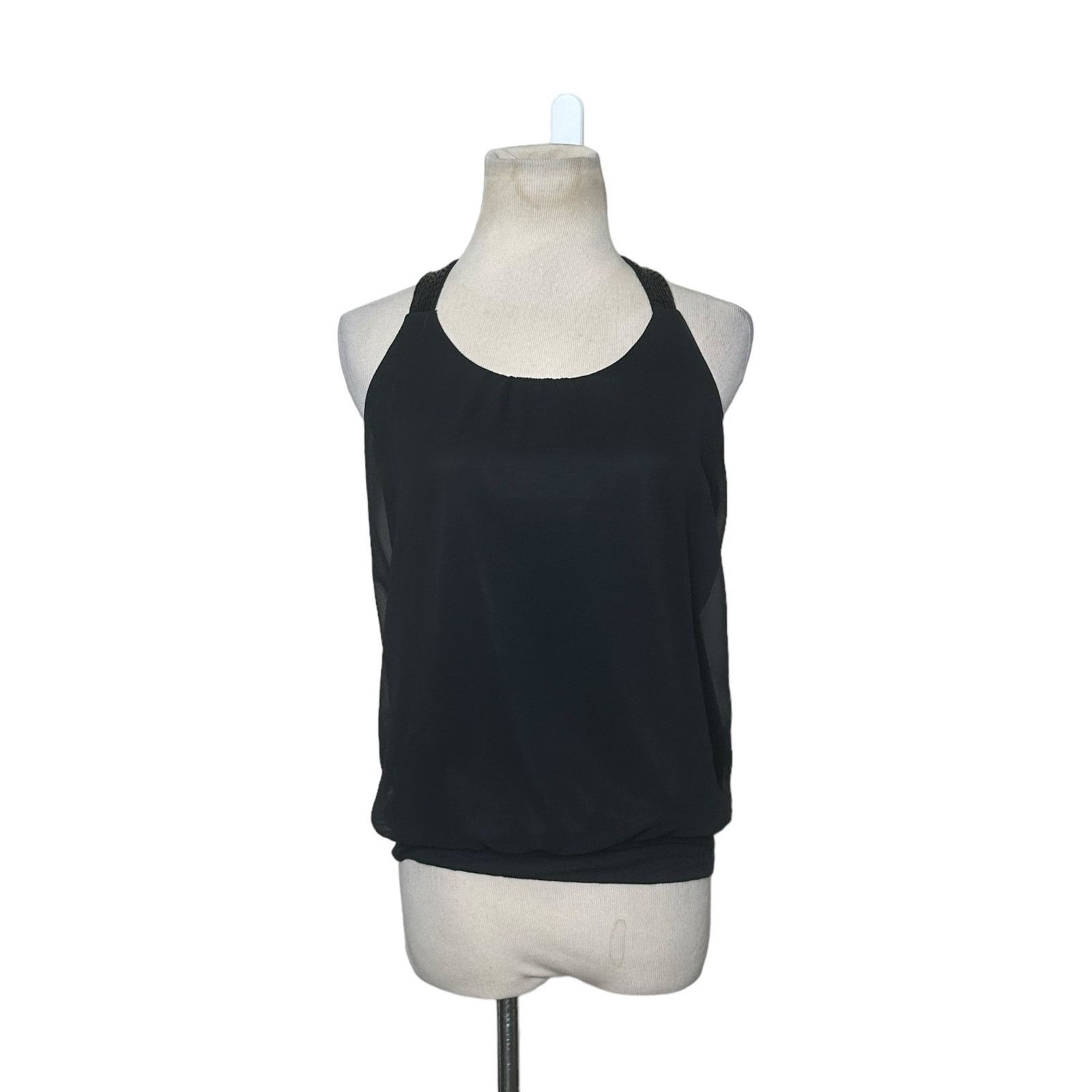 Express Express black racer back sequin details blouse size Small Size S / US 4 / IT 40 - 11 Thumbnail