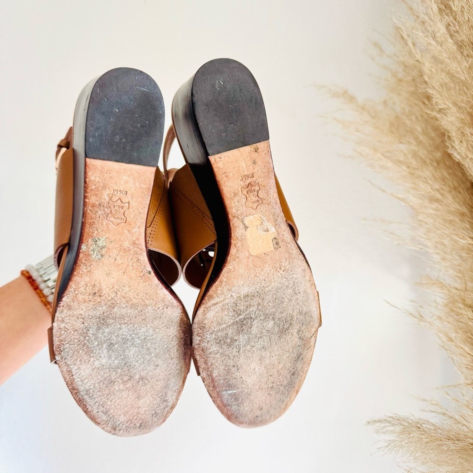 Tory Burch TORY BURCH Brown Leather Rose Gold Miller Wedge $350 Sandals Size US 8.5 / IT 38.5 - 6 Thumbnail
