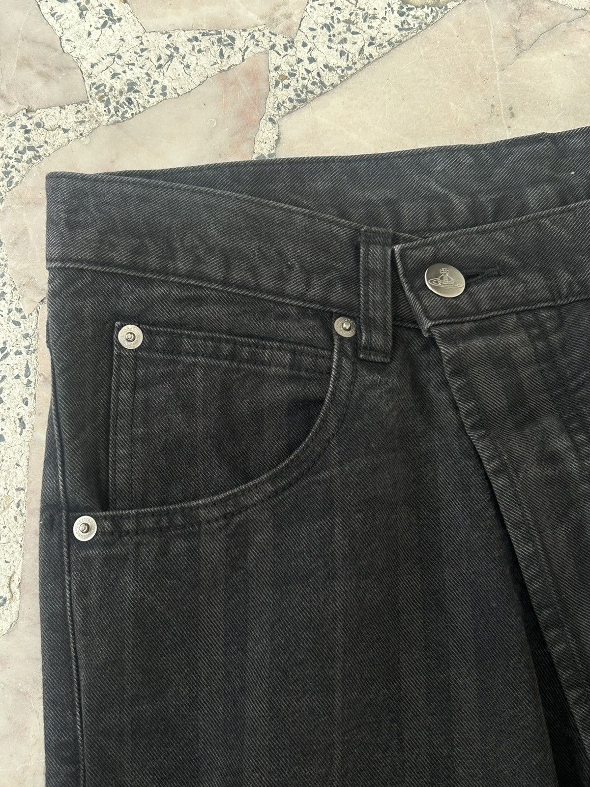 Vivienne Westwood Crazy Punk Vivienne Westwood Assymmetry Black Stripe Denim Size US 31 - 5 Thumbnail