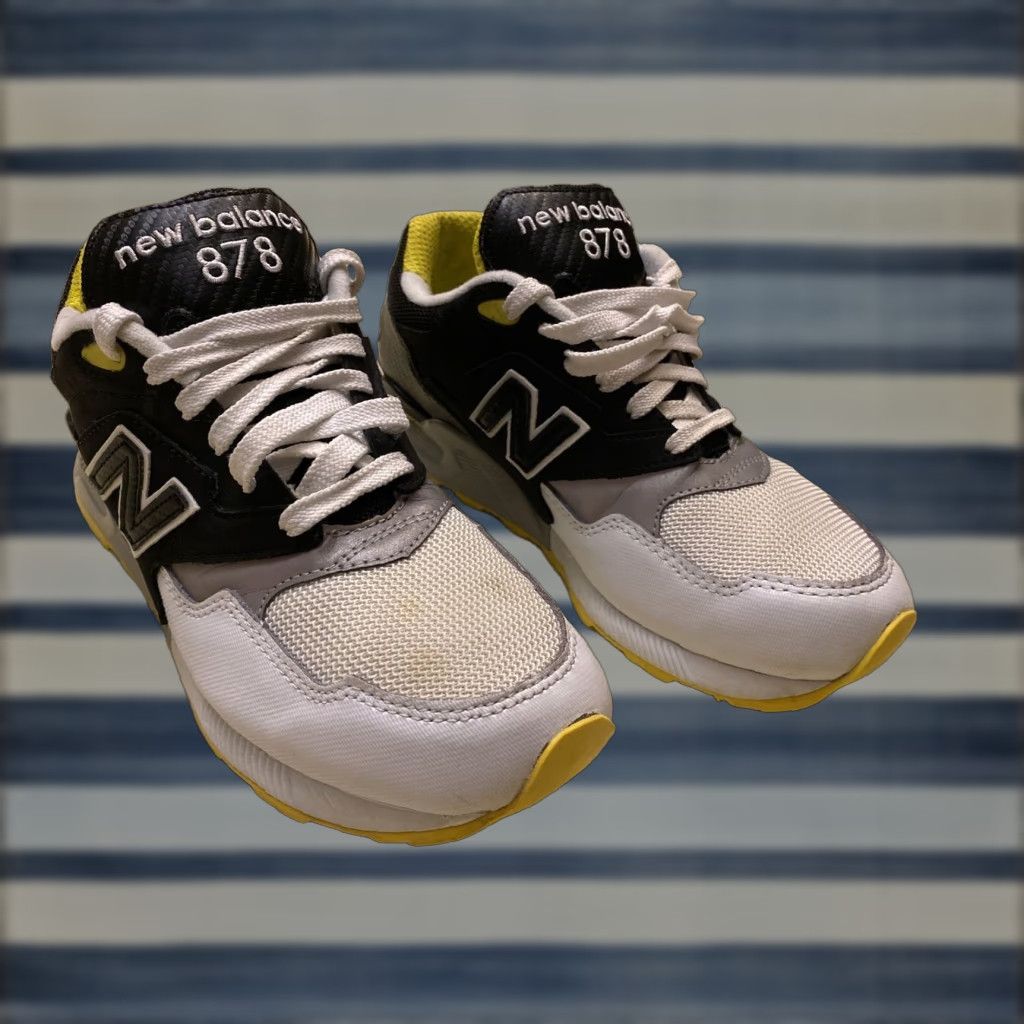 New Balance 878 Sneakers Men's Size 8D White Black Yellow Comfort Running