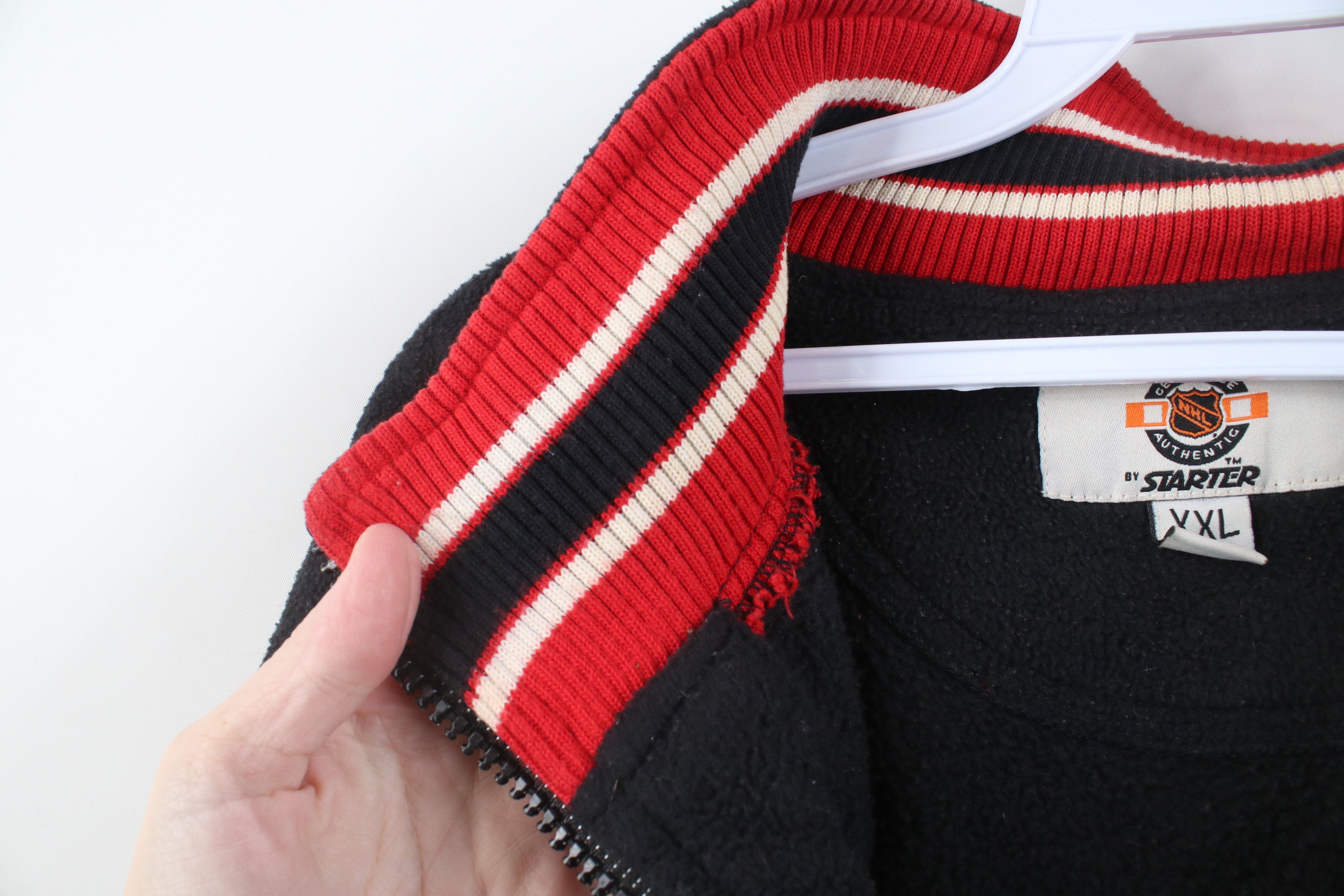Starter Vintage 90s Starter Red Wings Hockey 1/4 Zip Fleece Sweater Size US XXL / EU 58 / 5 - 9 Thumbnail