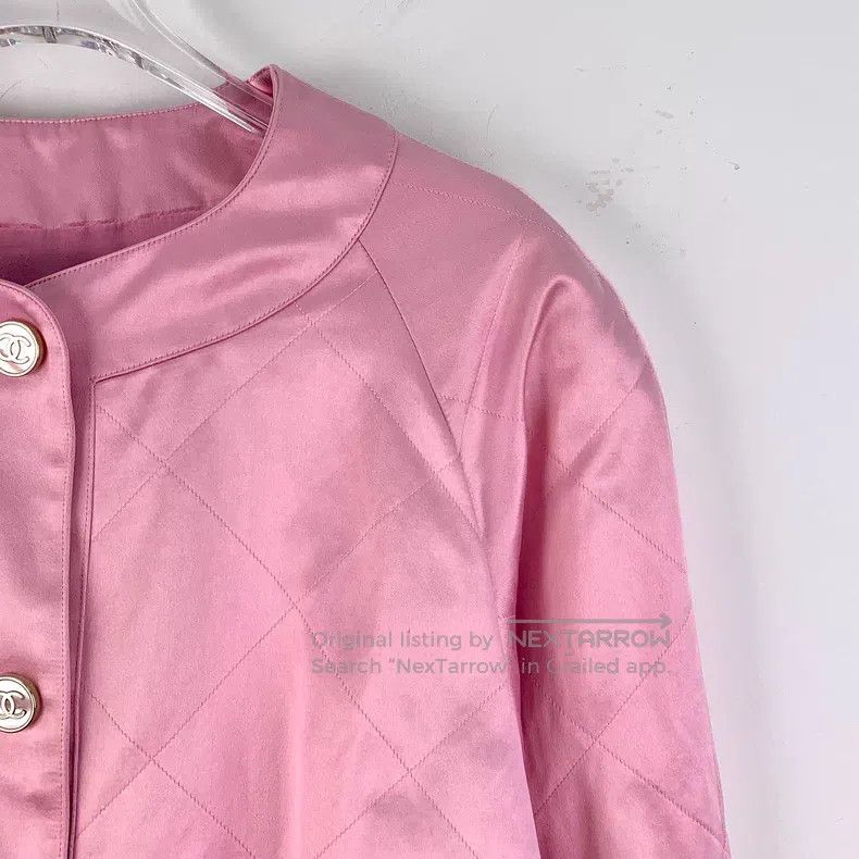 Chanel Chanel 23P pink diamond check cotton round neck single-bre Size XS / US 0-2 / IT 36-38 - 3 Thumbnail