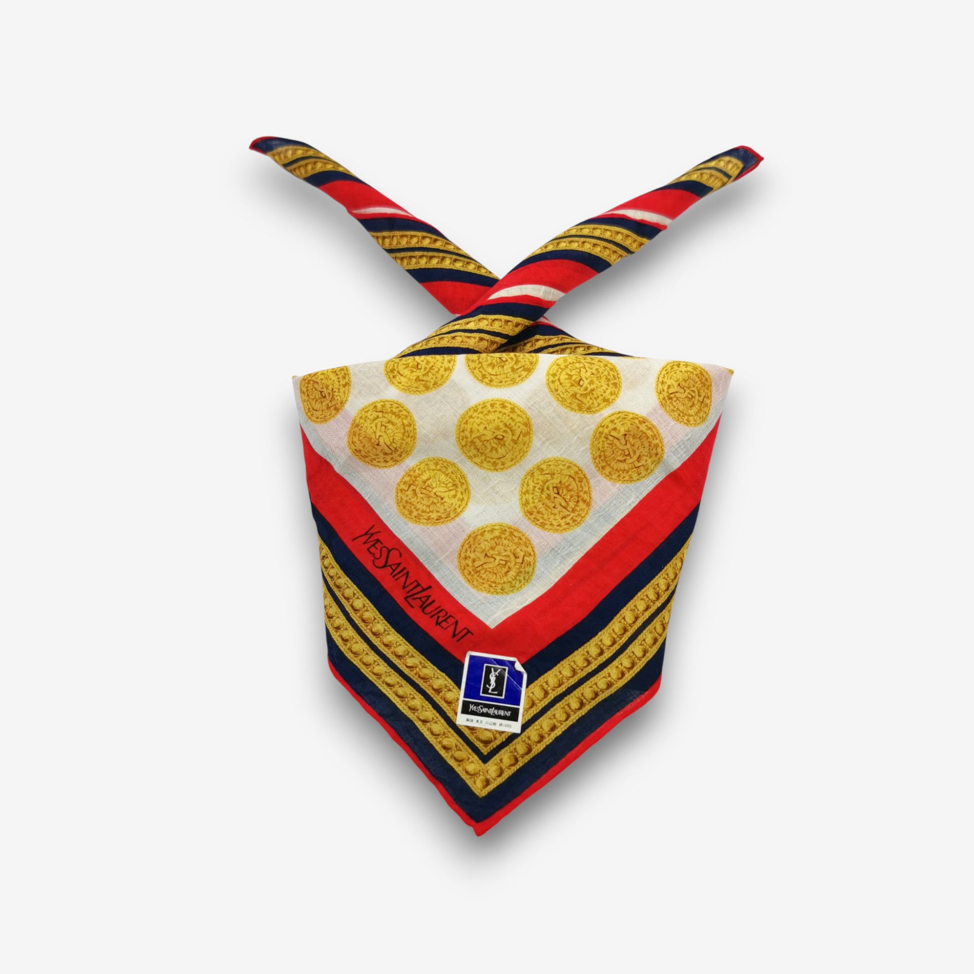 Japanese Brand Vintage Yves Saint Laurent Handkerchief Neckerchief Bandana Size ONE SIZE - 1 Thumbnail
