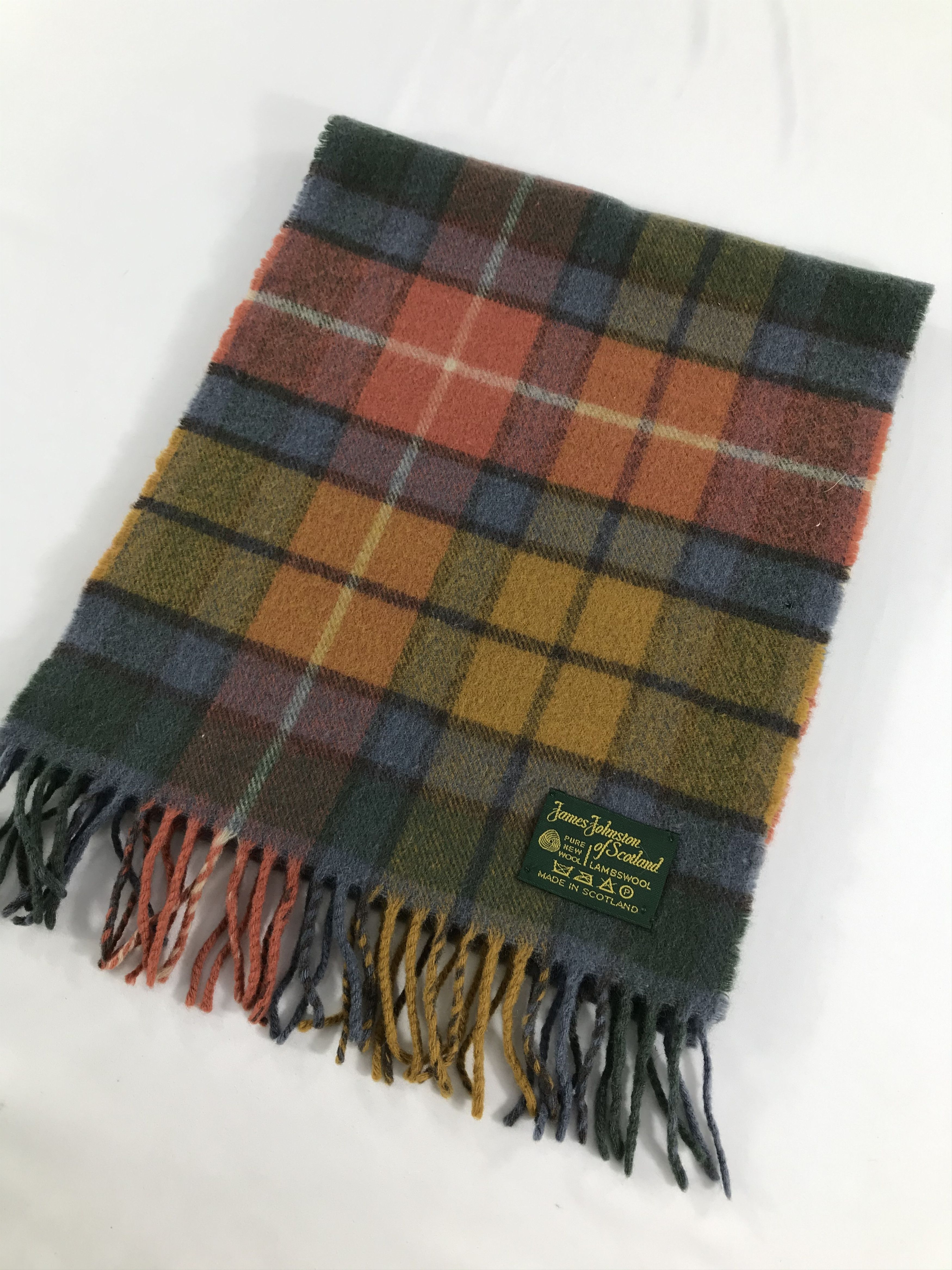 Johnstons Of Elgin James Johnston Tartan Wool Scarf Muffler V149 Size ONE SIZE - 3 Thumbnail