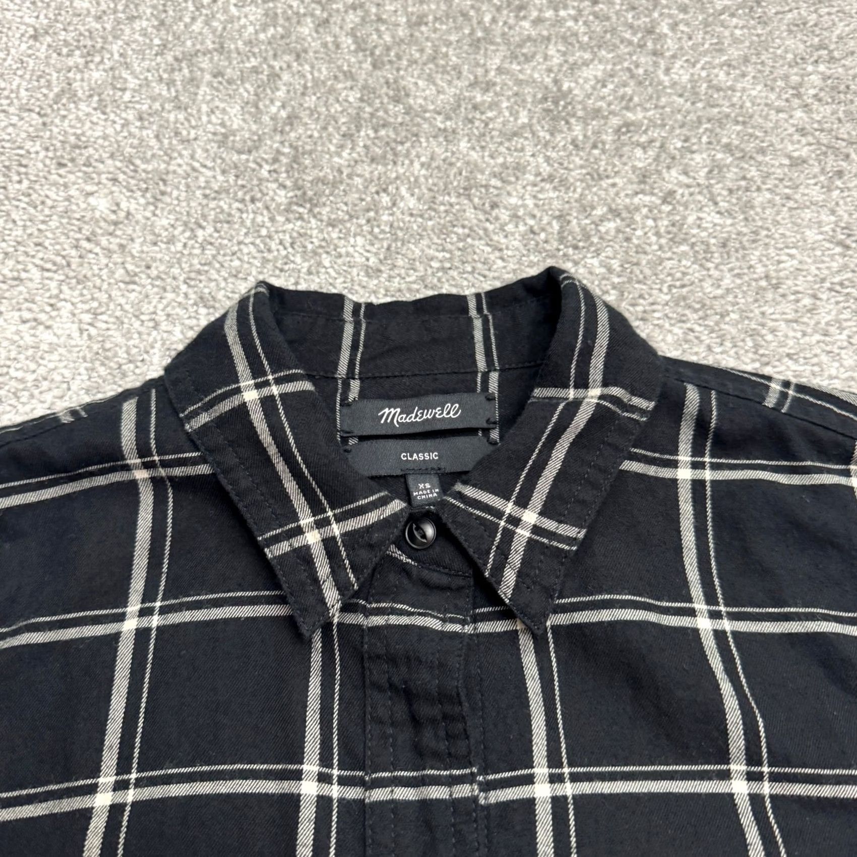 Madewell Madewell Shirt Mens XS Black White Plaid Button Down Long Sleeve Cotton Flannel Casual Size XS / US 0-2 / IT 36-38 - 3 Thumbnail