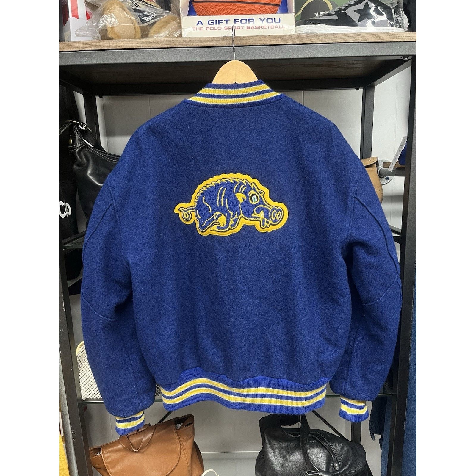 Delong 1996 DeLong Blue Yellow School College Varsity Jacket XL | Grailed