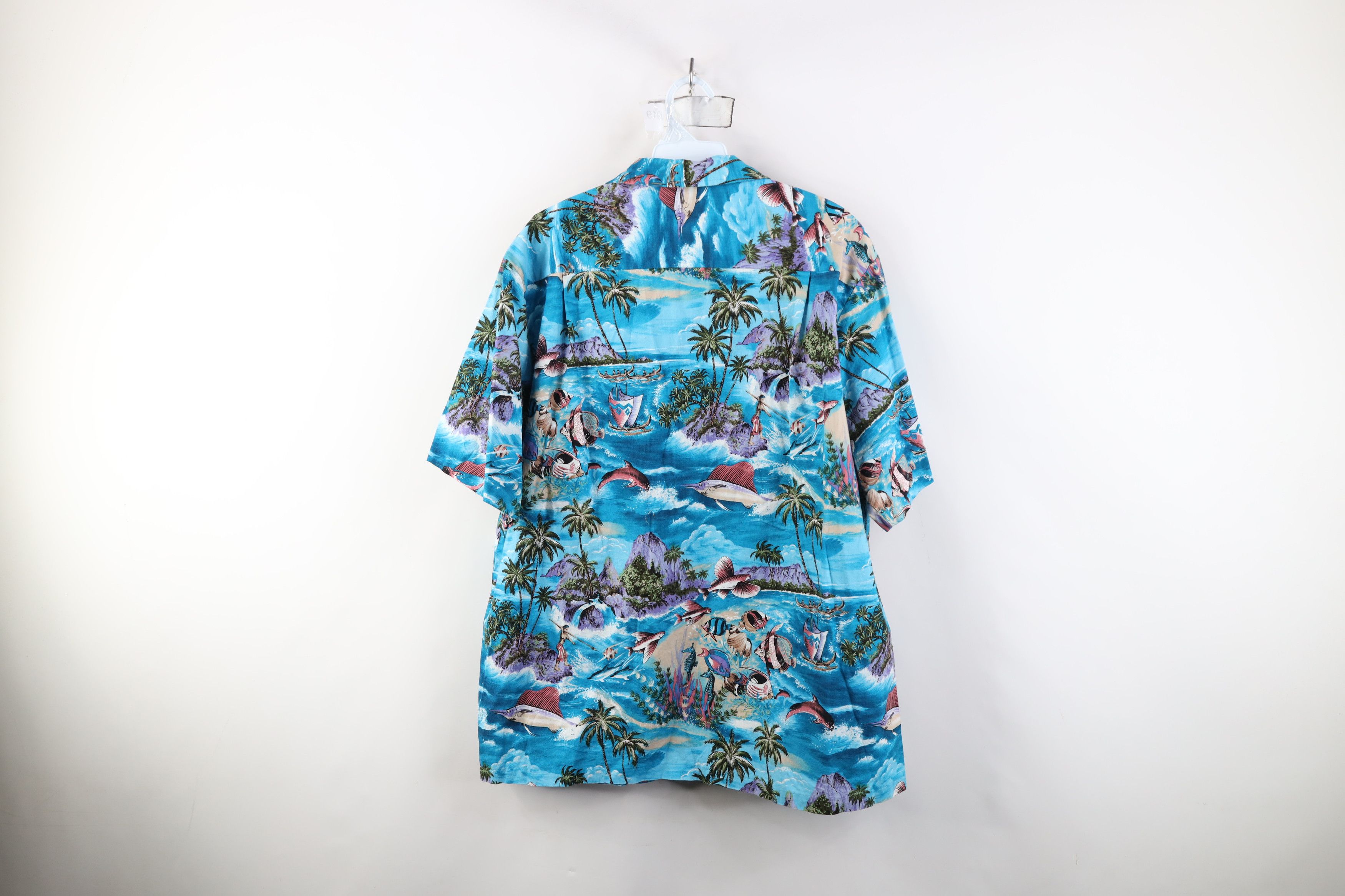 Vintage Vintage 90s Hawaiian Fish All Over Print Camp Collar Shirt Size US XL / EU 56 / 4 - 10 Thumbnail