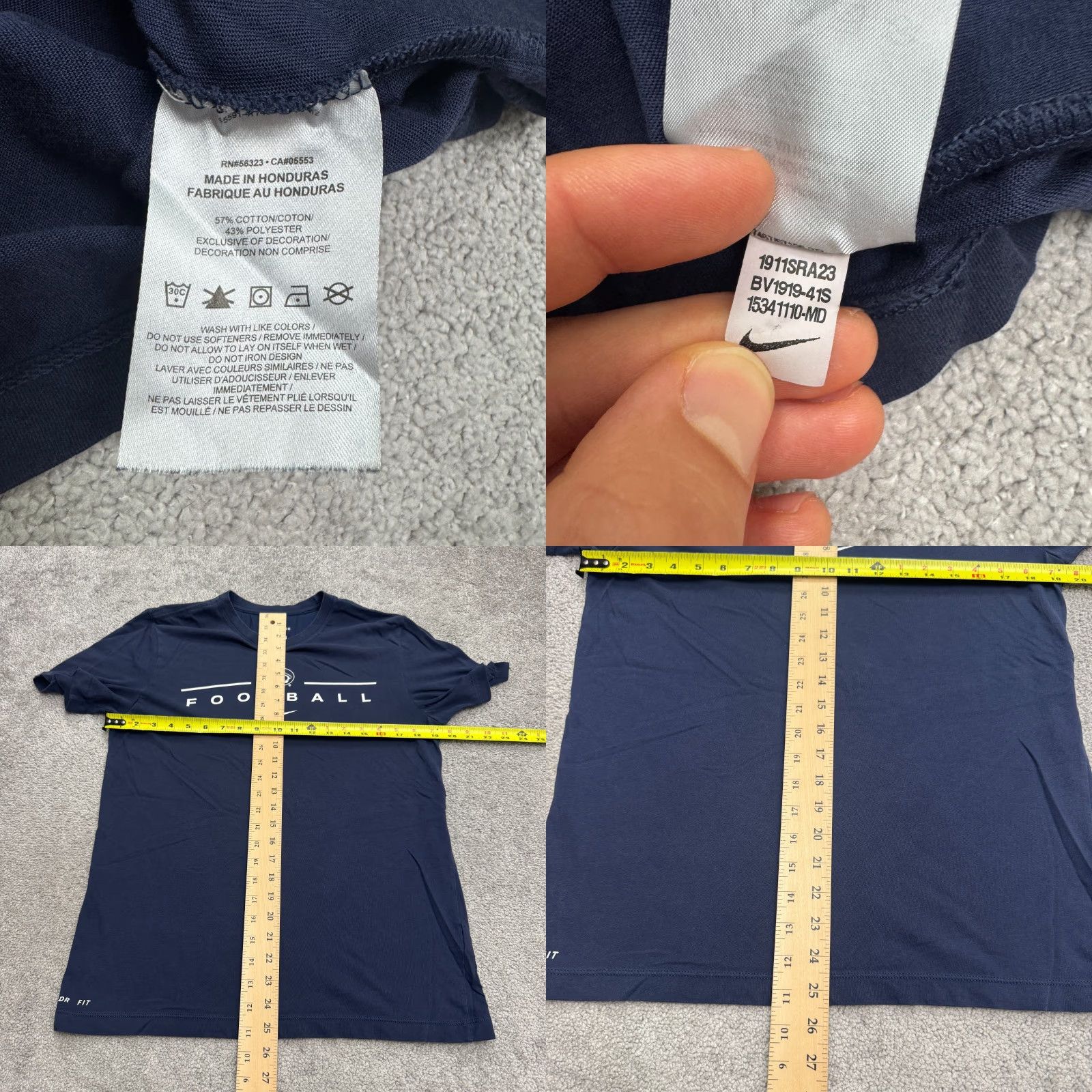 Nike Nike Dri-Fit T-Shirt Mens Medium Navy Blue Football - Nike Shirt Mens M Blue 90s? Size US M / EU 48-50 / 2 - 8 Thumbnail