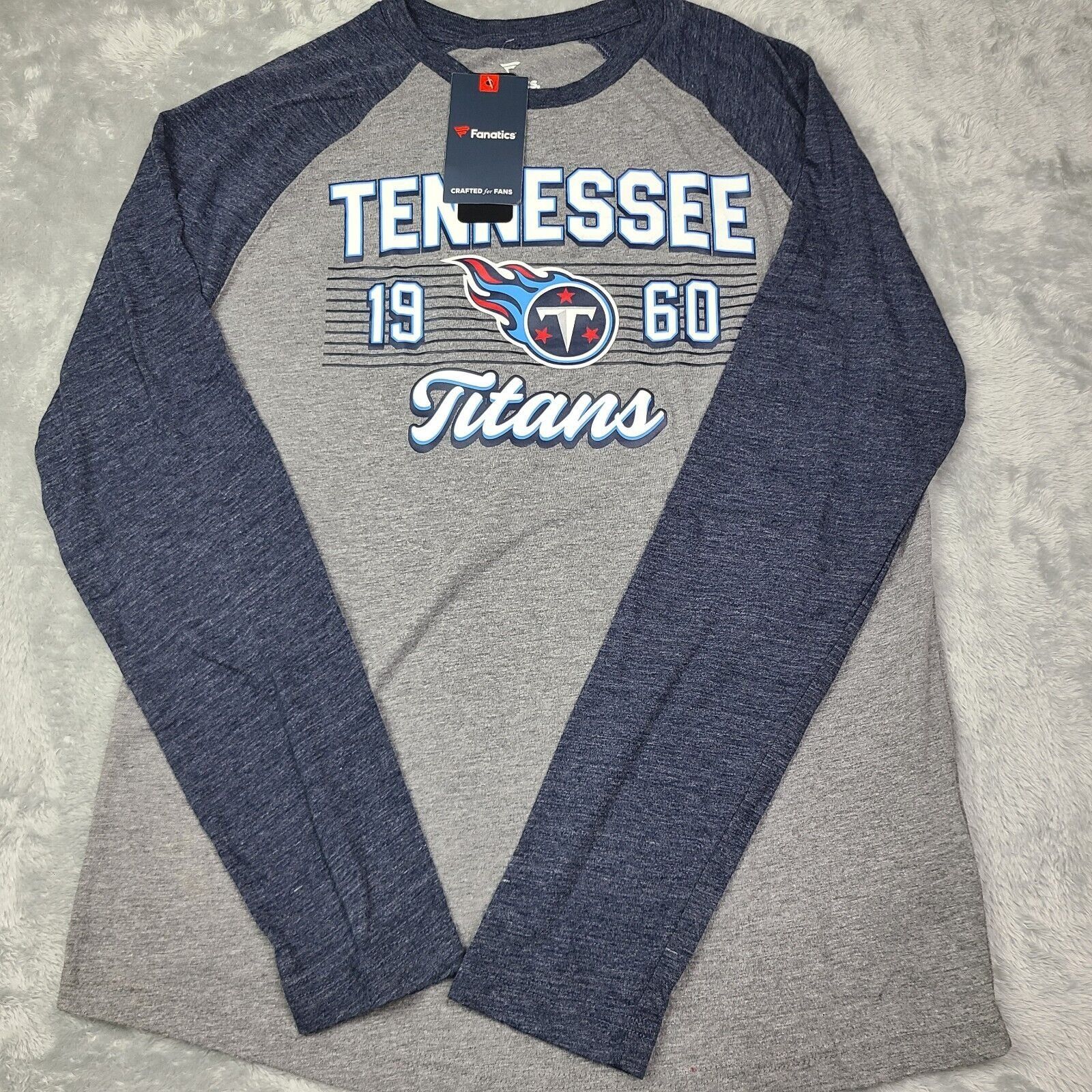 Tennessee Titans Shirt Size XL Gray NFL Football Long Sleeve Mens