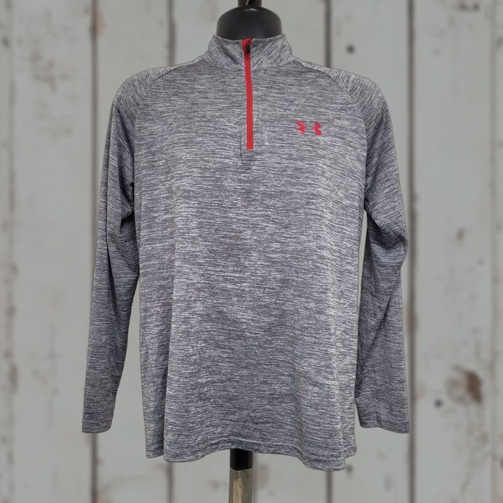 Under Armour Under Armour Sweater Men M Gray Heathered Loose Heatgear Performance Crew Neck Pullover Long Sleeve 1/2 Zip Size US M / EU 48-50 / 2 - 1 Thumbnail