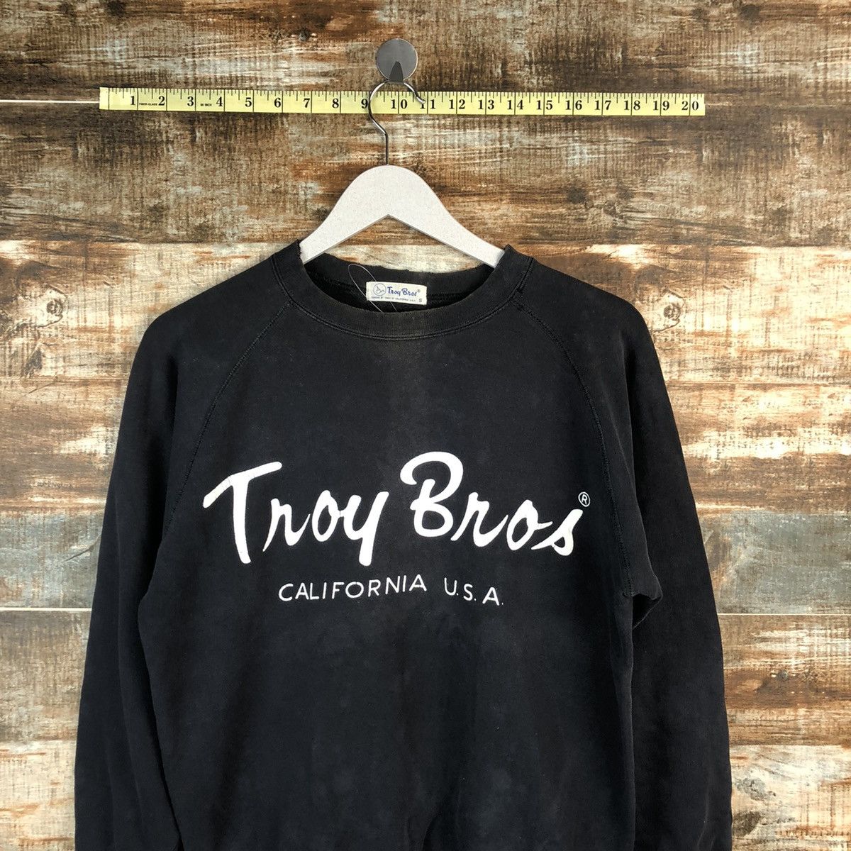 Vintage Troy Bros california usa vtg faded Black Sweatshirt #A1576 Size US S / EU 44-46 / 1 - 2 Thumbnail