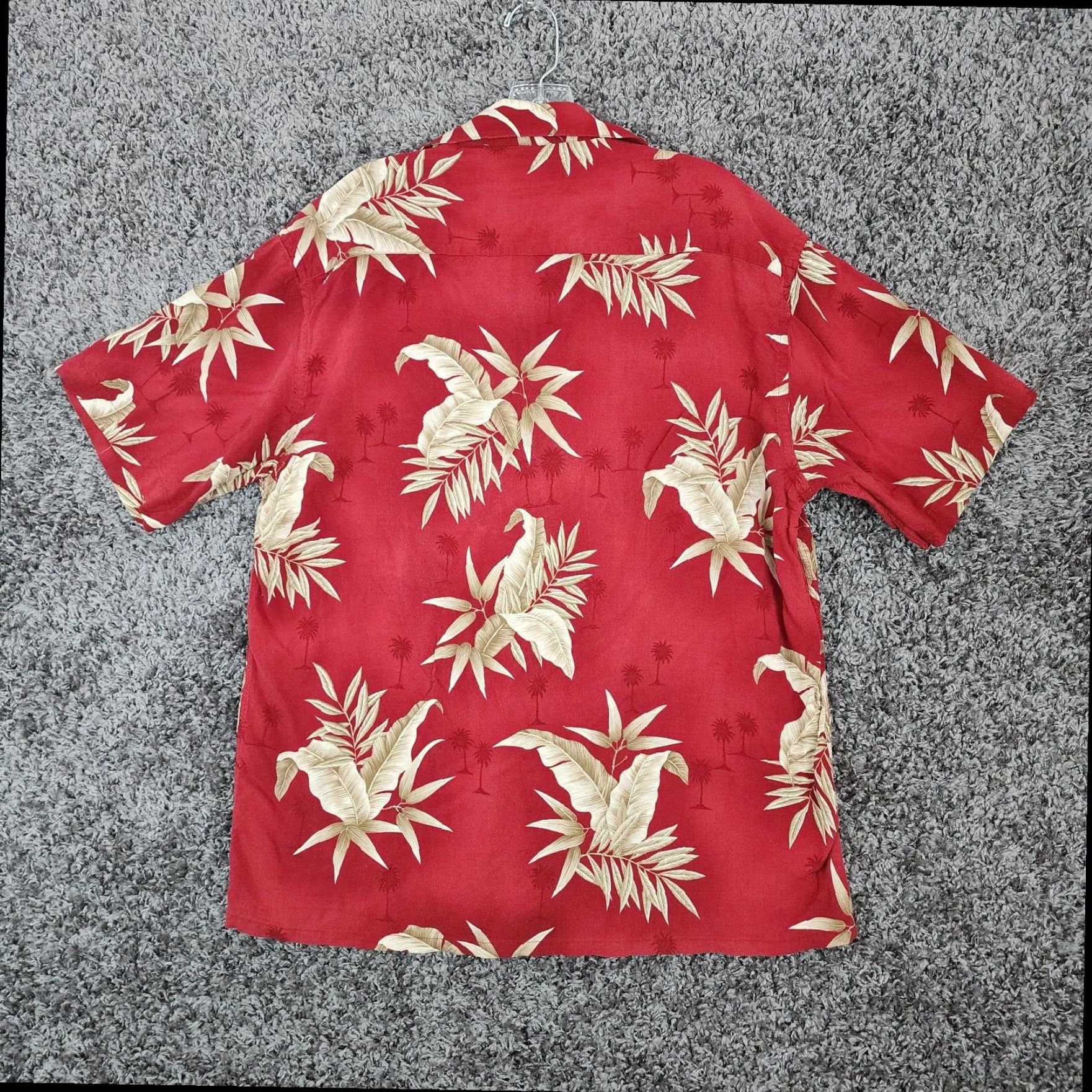 Vintage Mens Hawaiian Shirt Red Floral Short Sleeve Button Up Extra Large XL Size US 33 - 7 Thumbnail