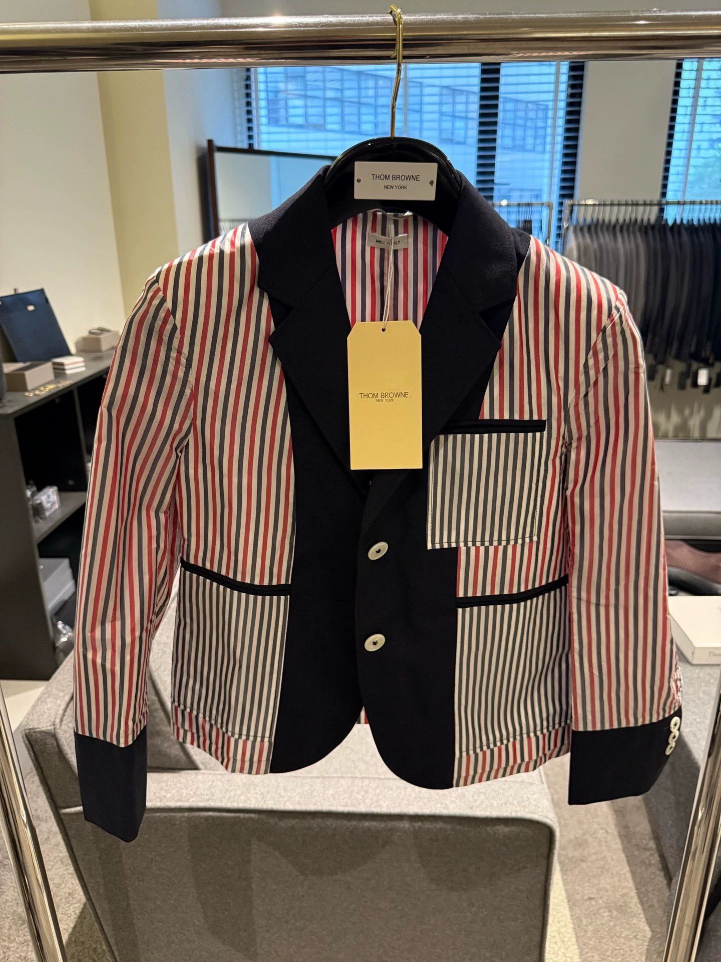 Thom Browne TB Women's Runway Inside-Out Colorblock Blazer 40 Size S / US 4 / IT 40 - 1 Thumbnail