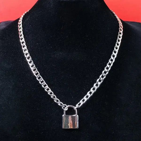 High Sport × Jewelry center padlock curb Cuban chain necklace Size ONE SIZE - 4 Thumbnail