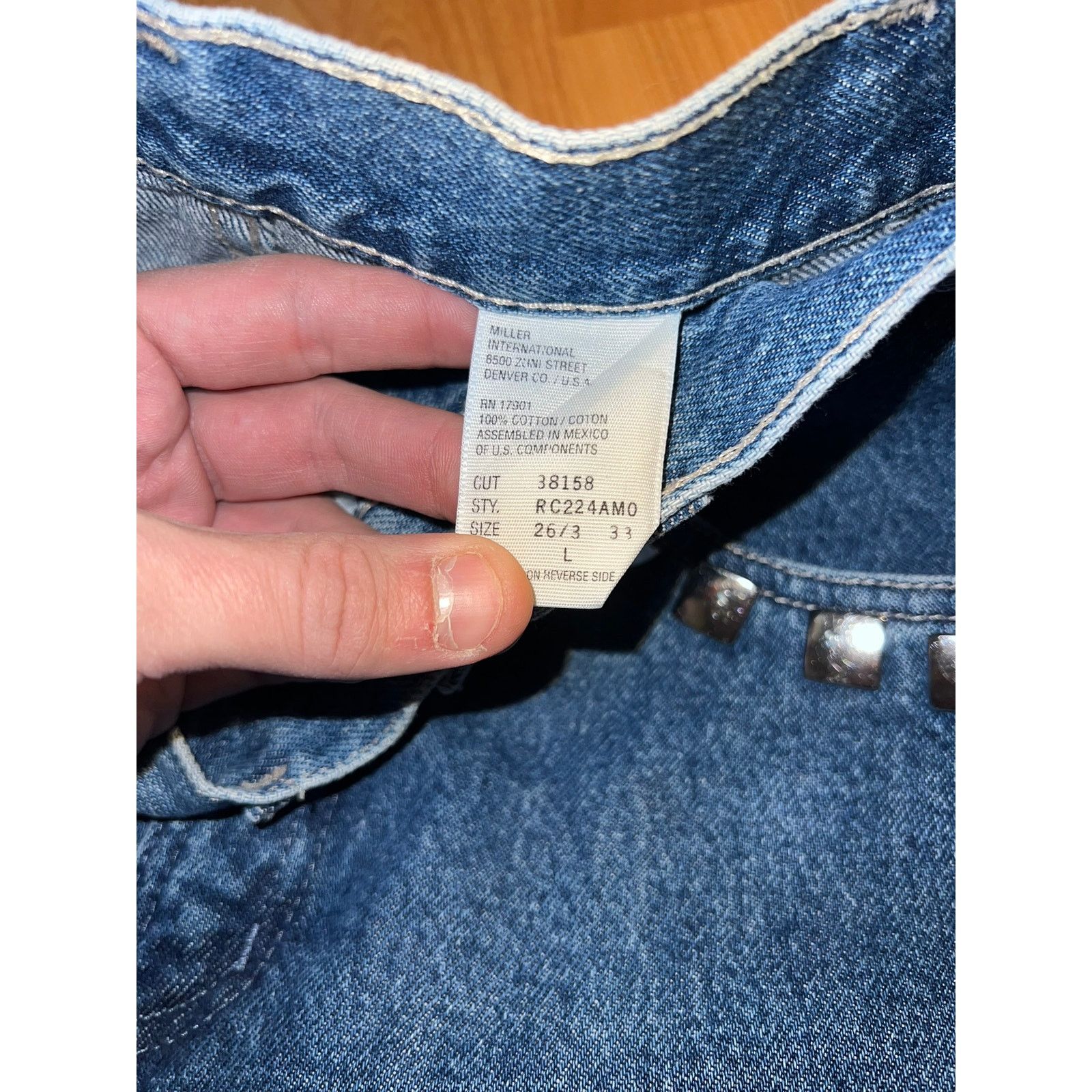 Vintage Vintage Womens Rockies Jeans Denim Stud Western Bottoms 26/3 Size 26" / US 2 / IT 38 - 6 Thumbnail